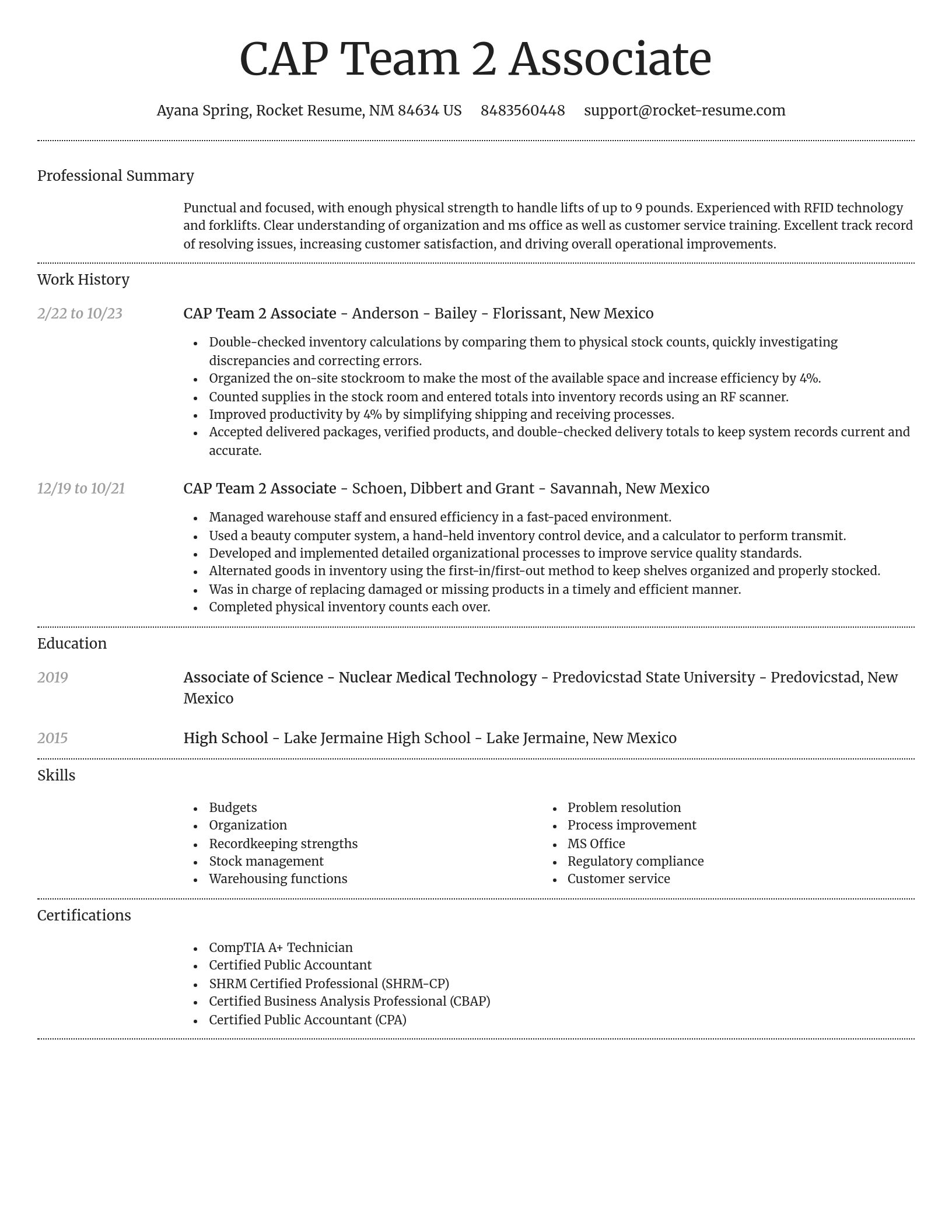 Dignified resume template