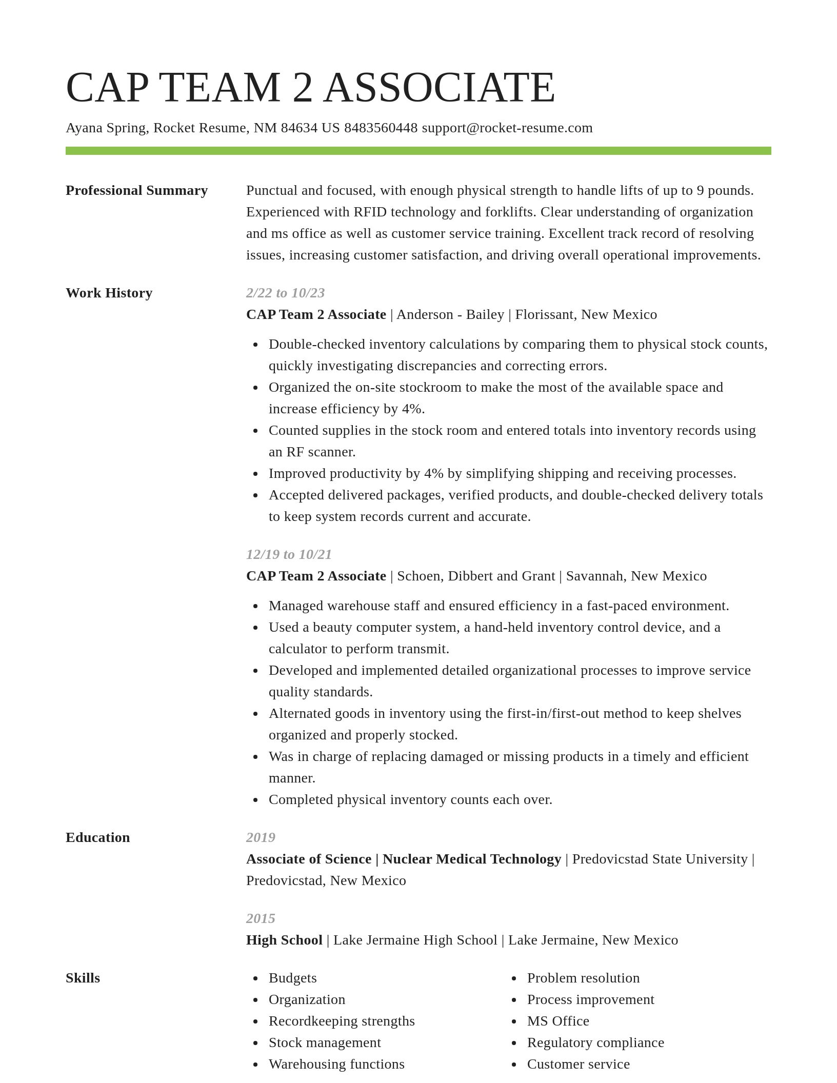 Smart resume template