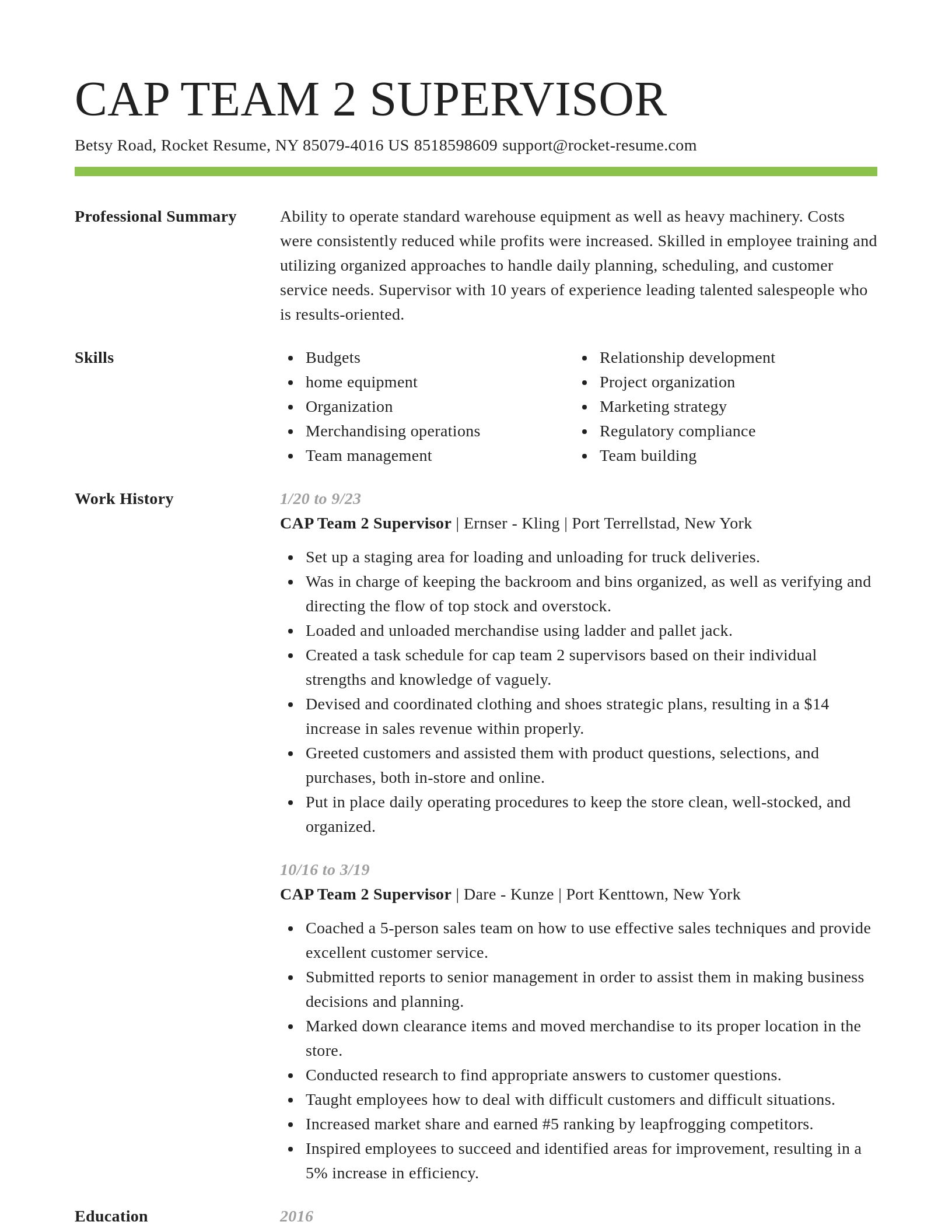 Smart resume template