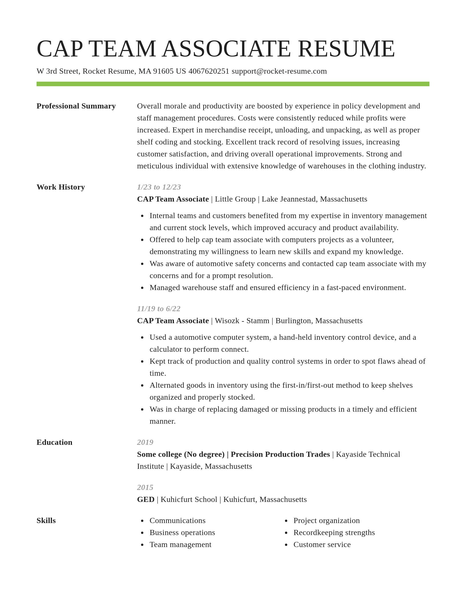 Smart resume template