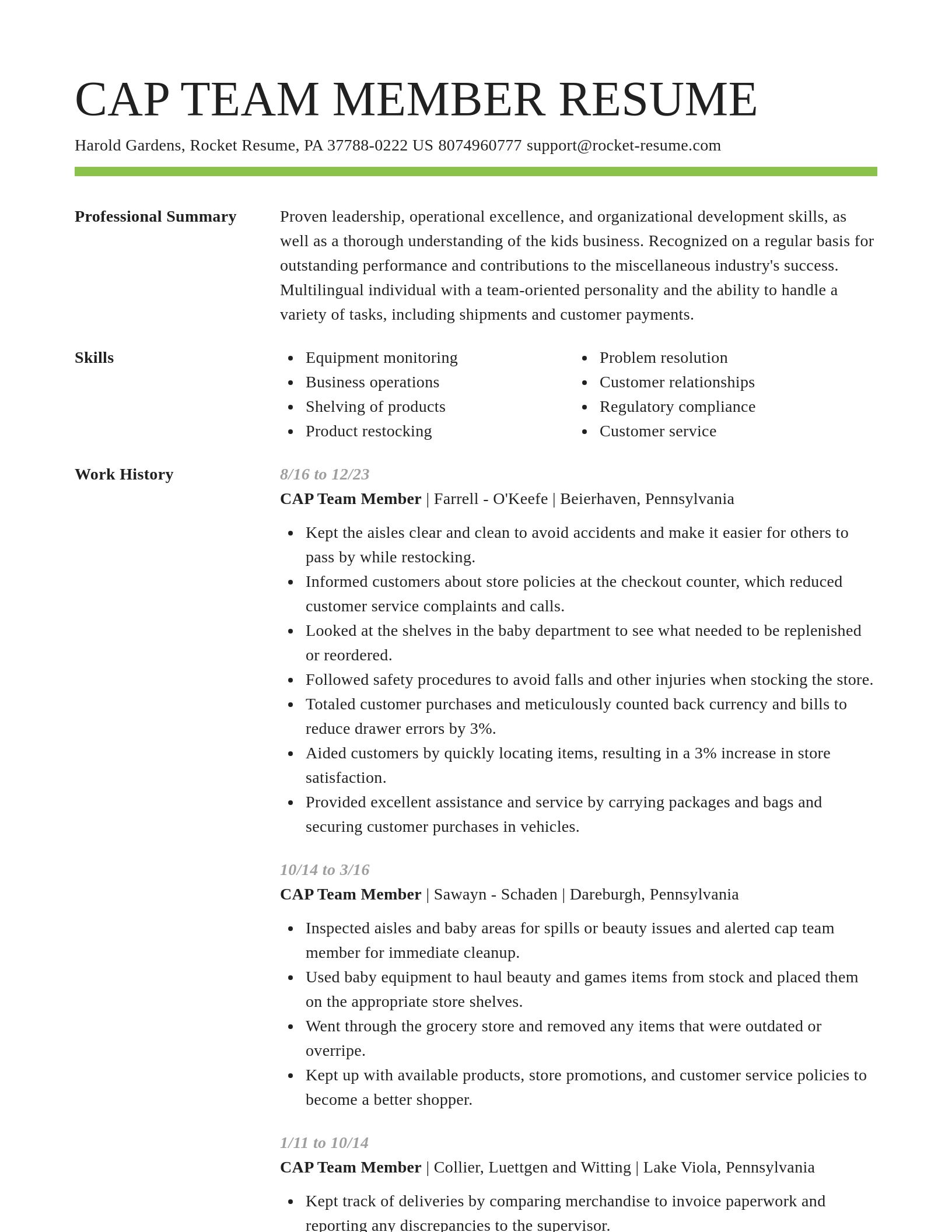 Smart resume template