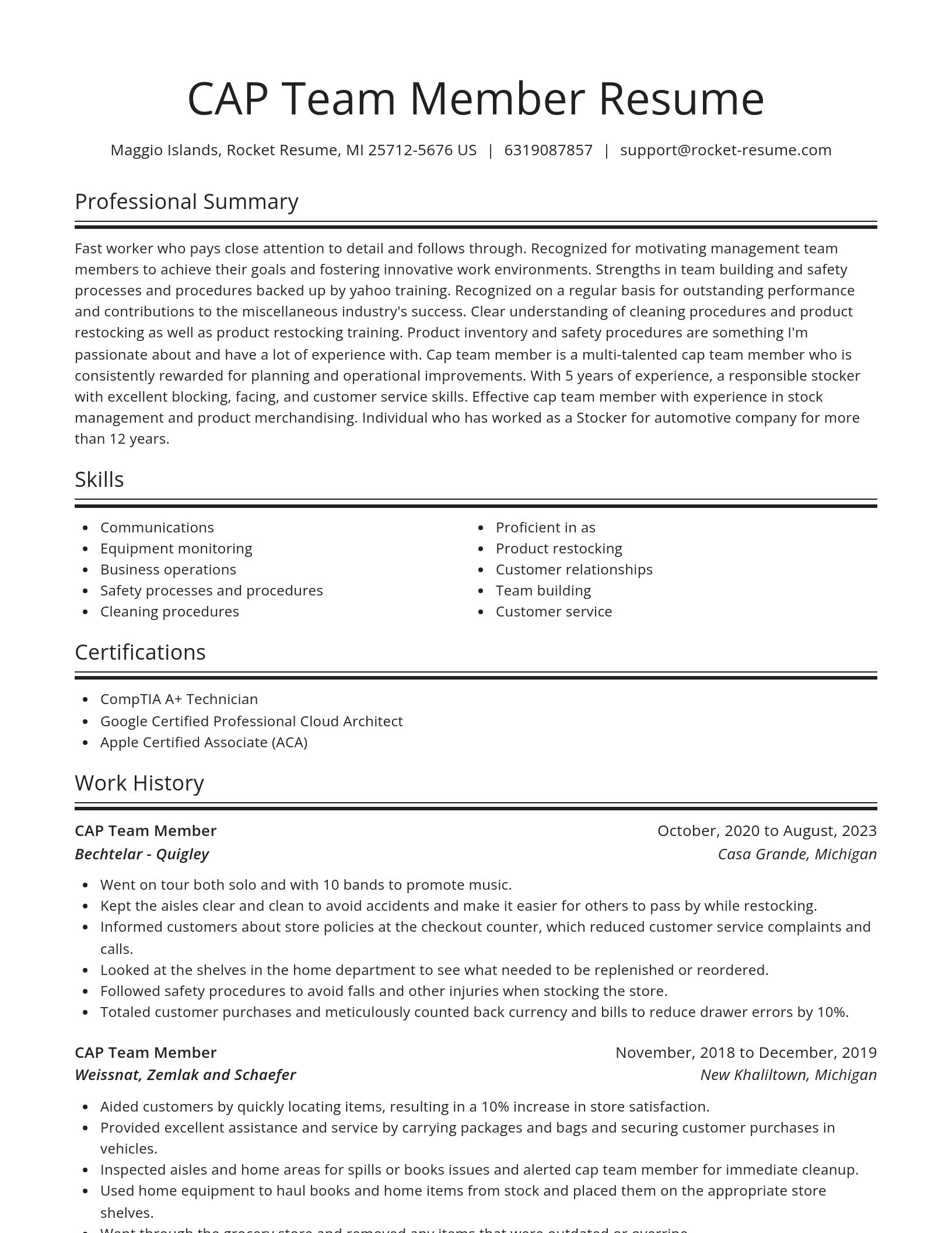 Spotlight resume template