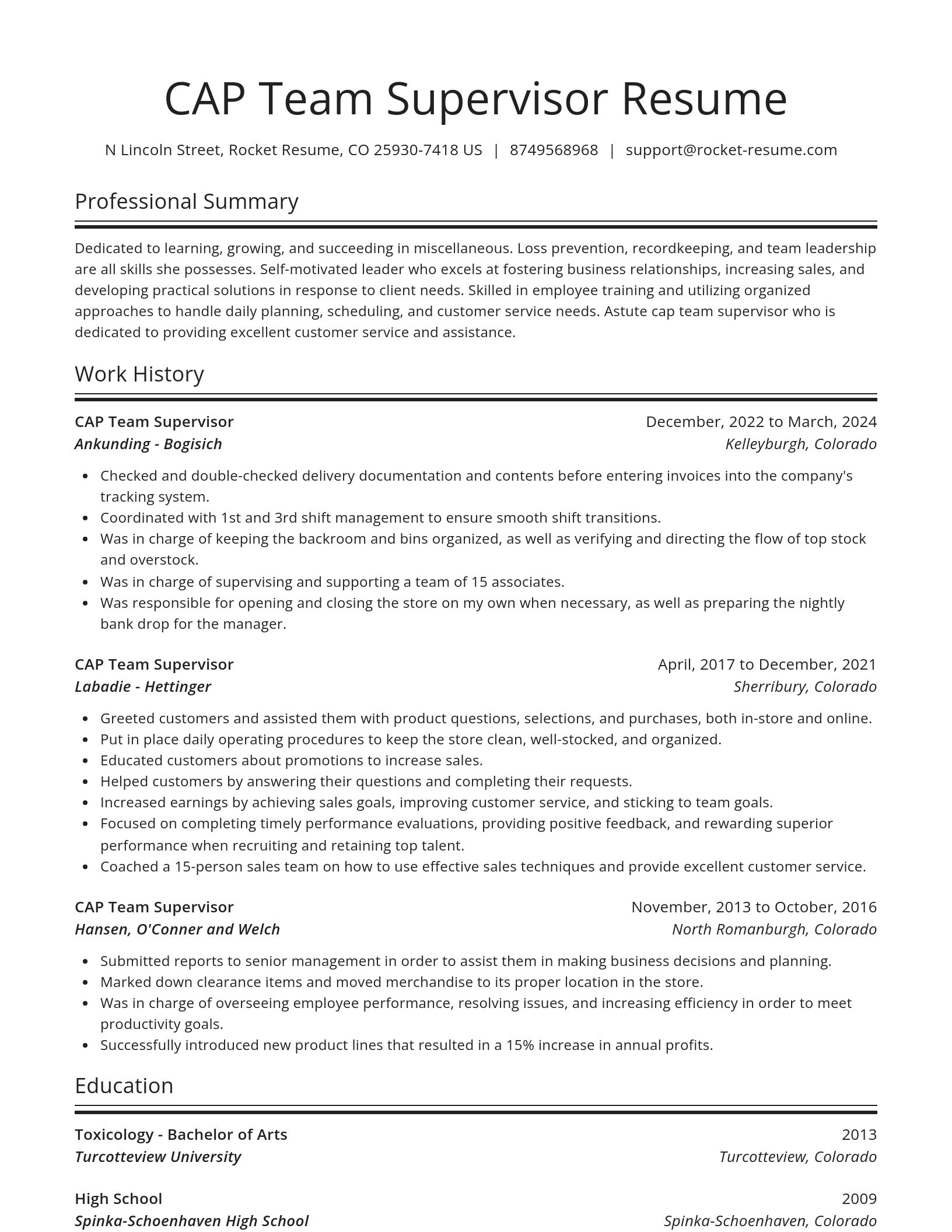 Spotlight resume template