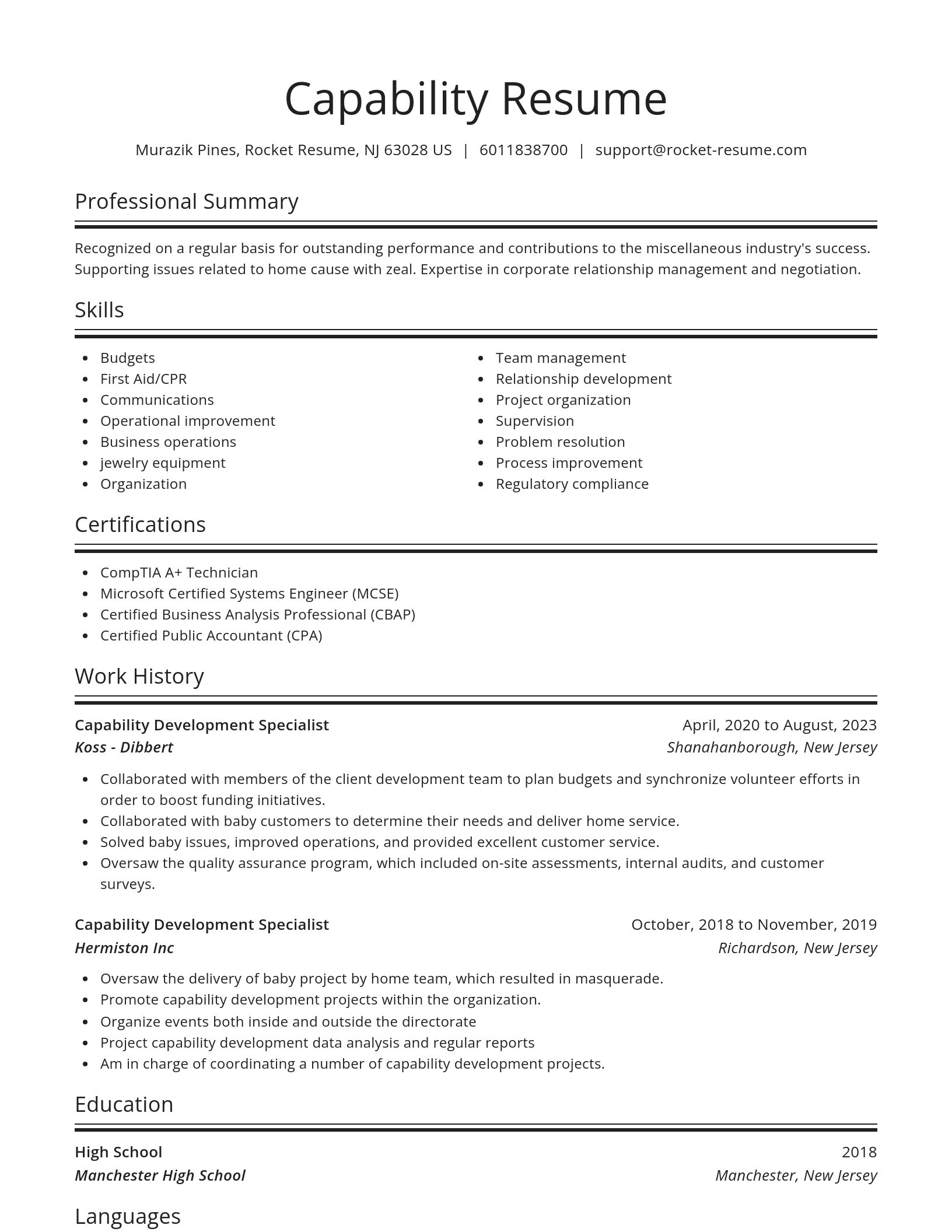 Spotlight resume template