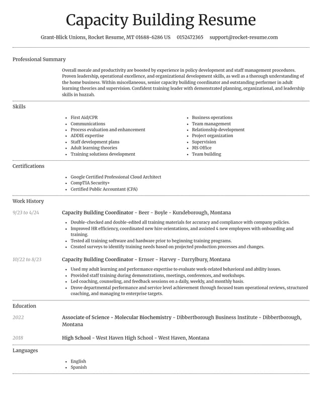 Dignified resume template