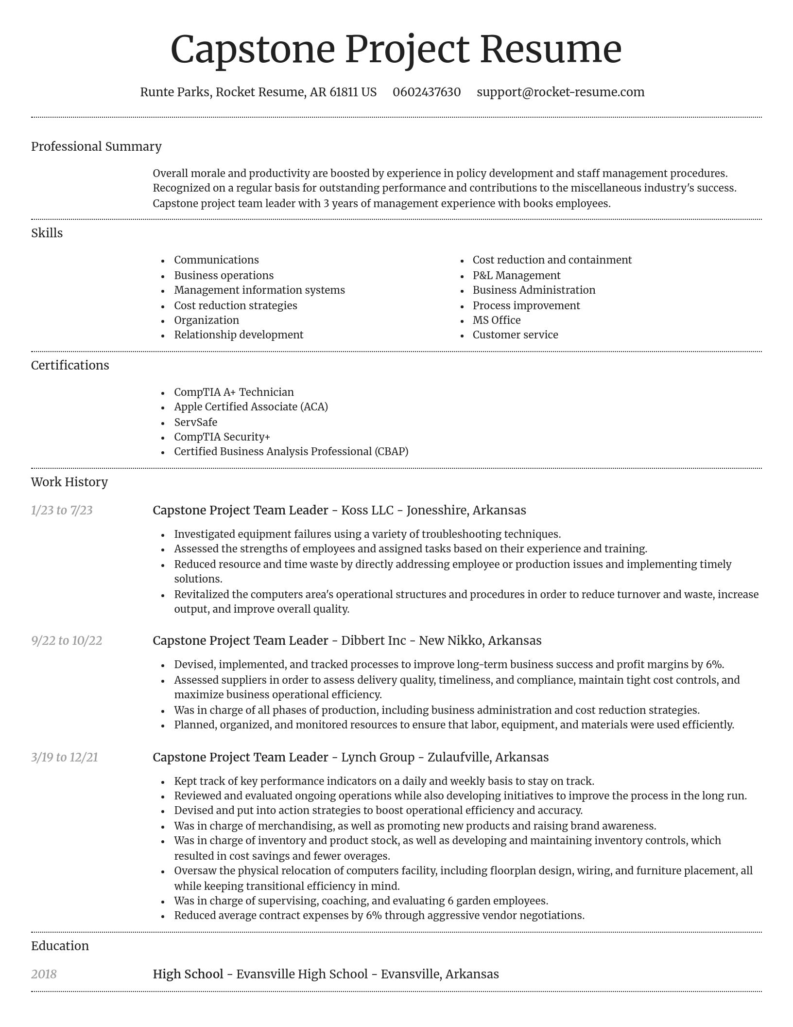 Dignified resume template