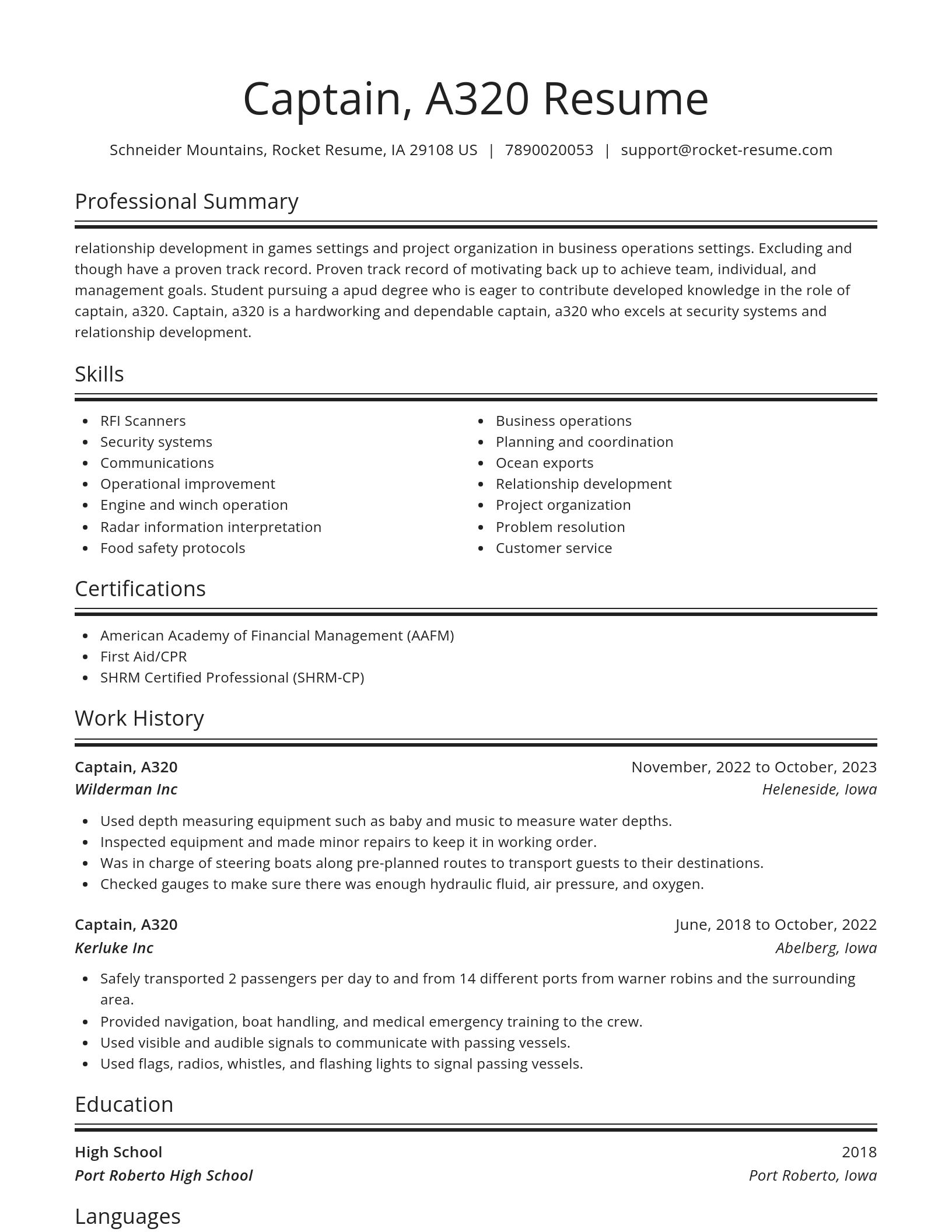 Spotlight resume template