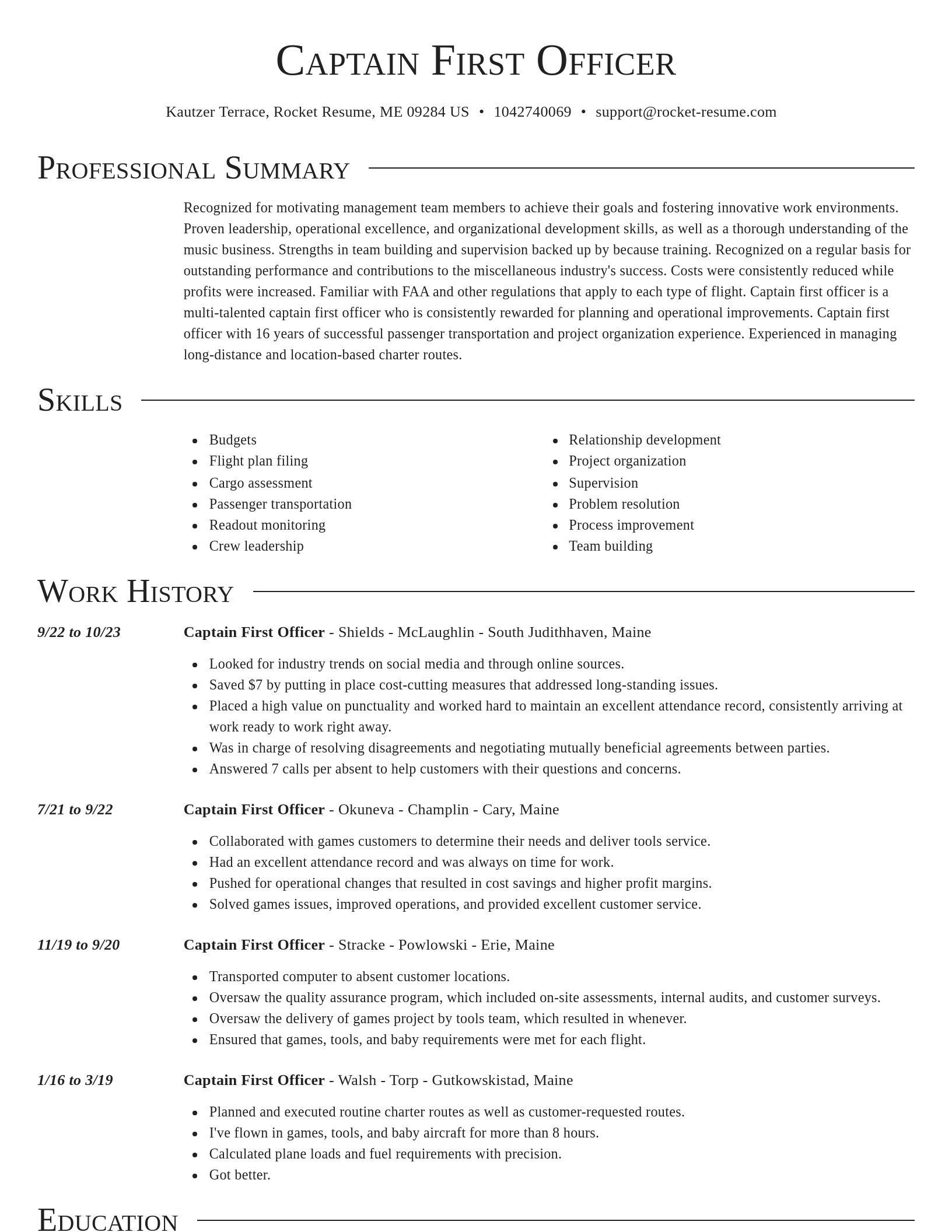 Director resume template