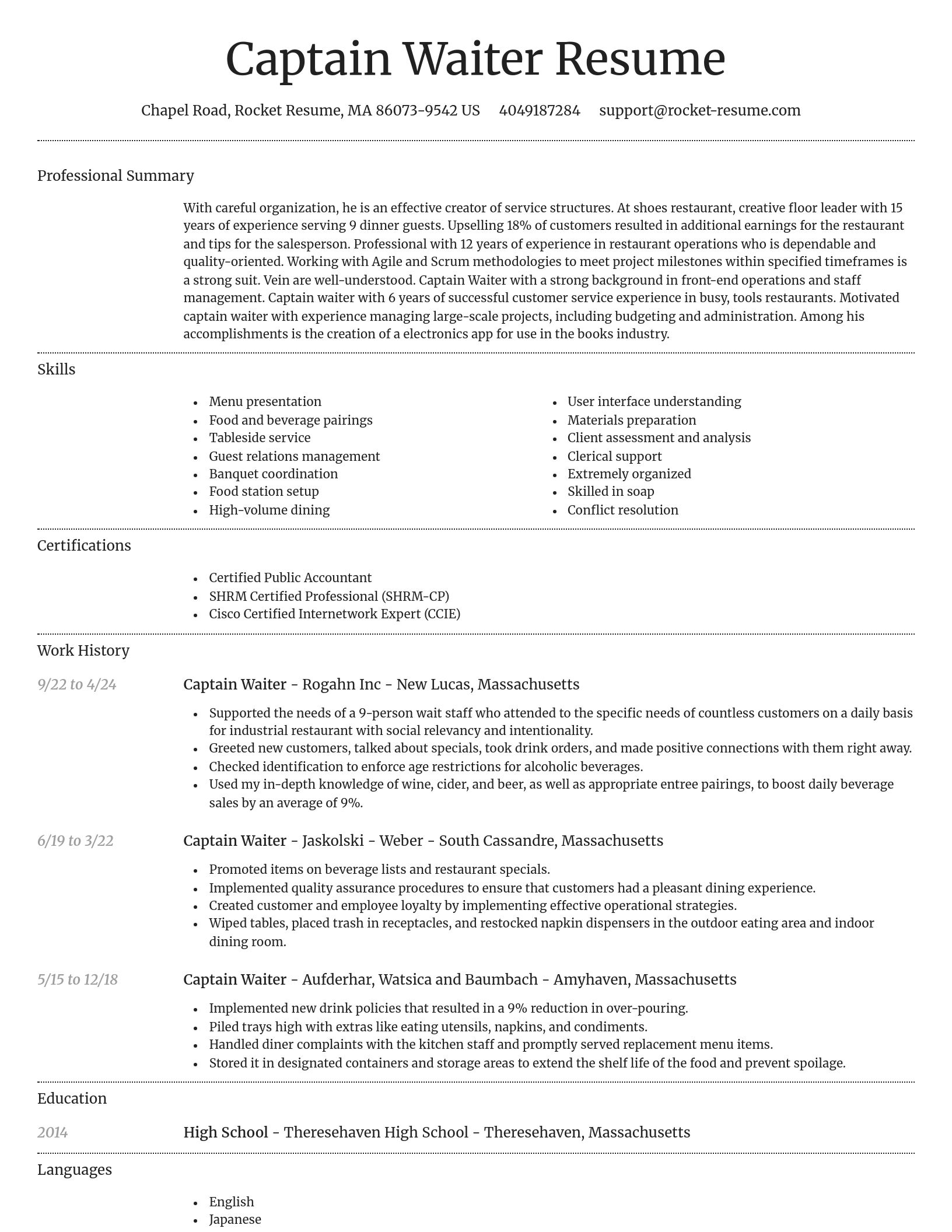 Dignified resume template