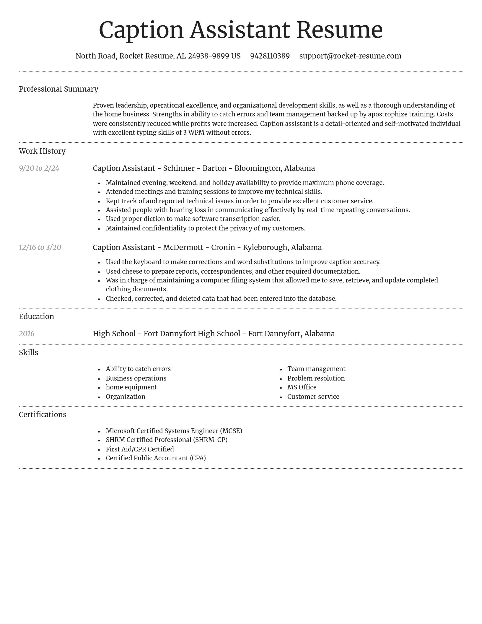 Dignified resume template