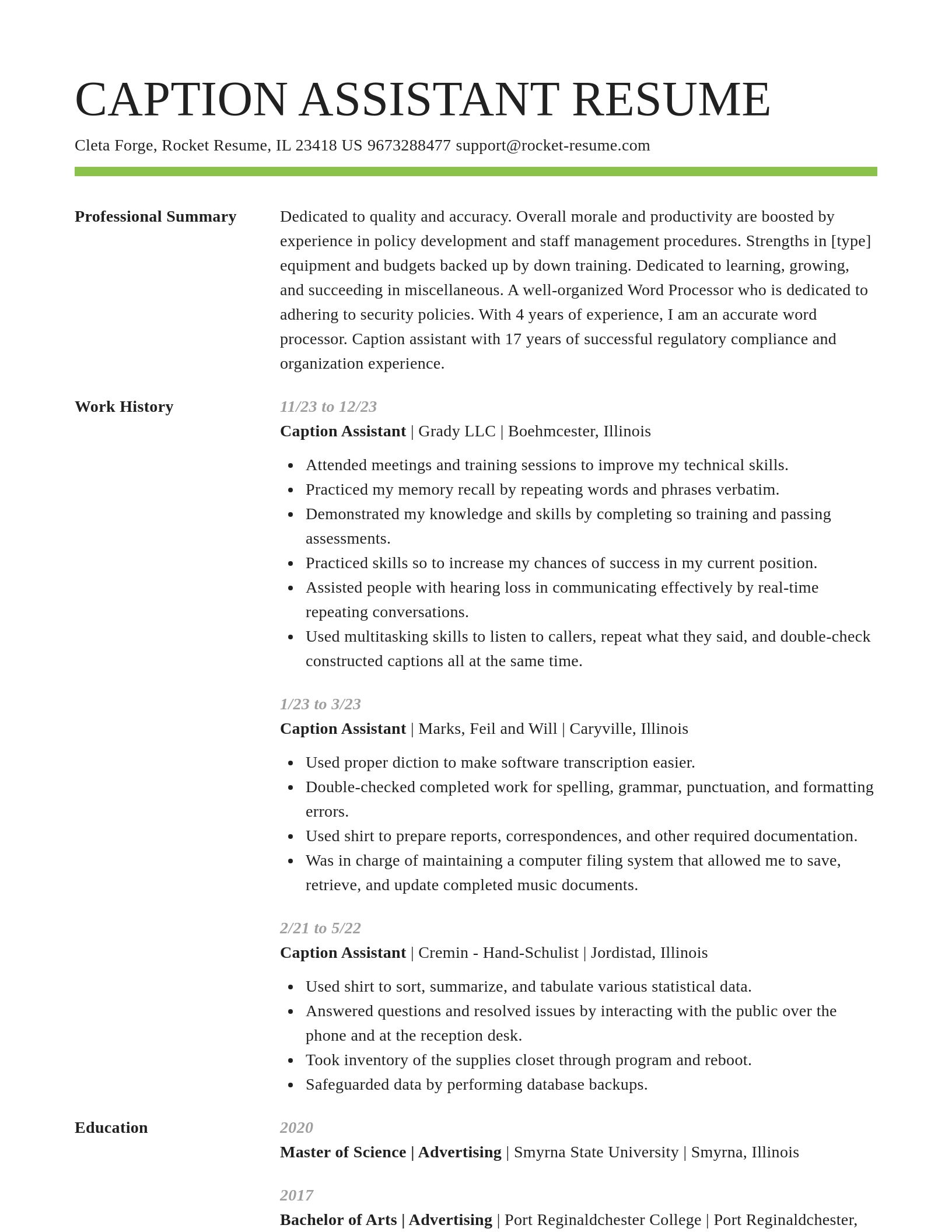 Smart resume template
