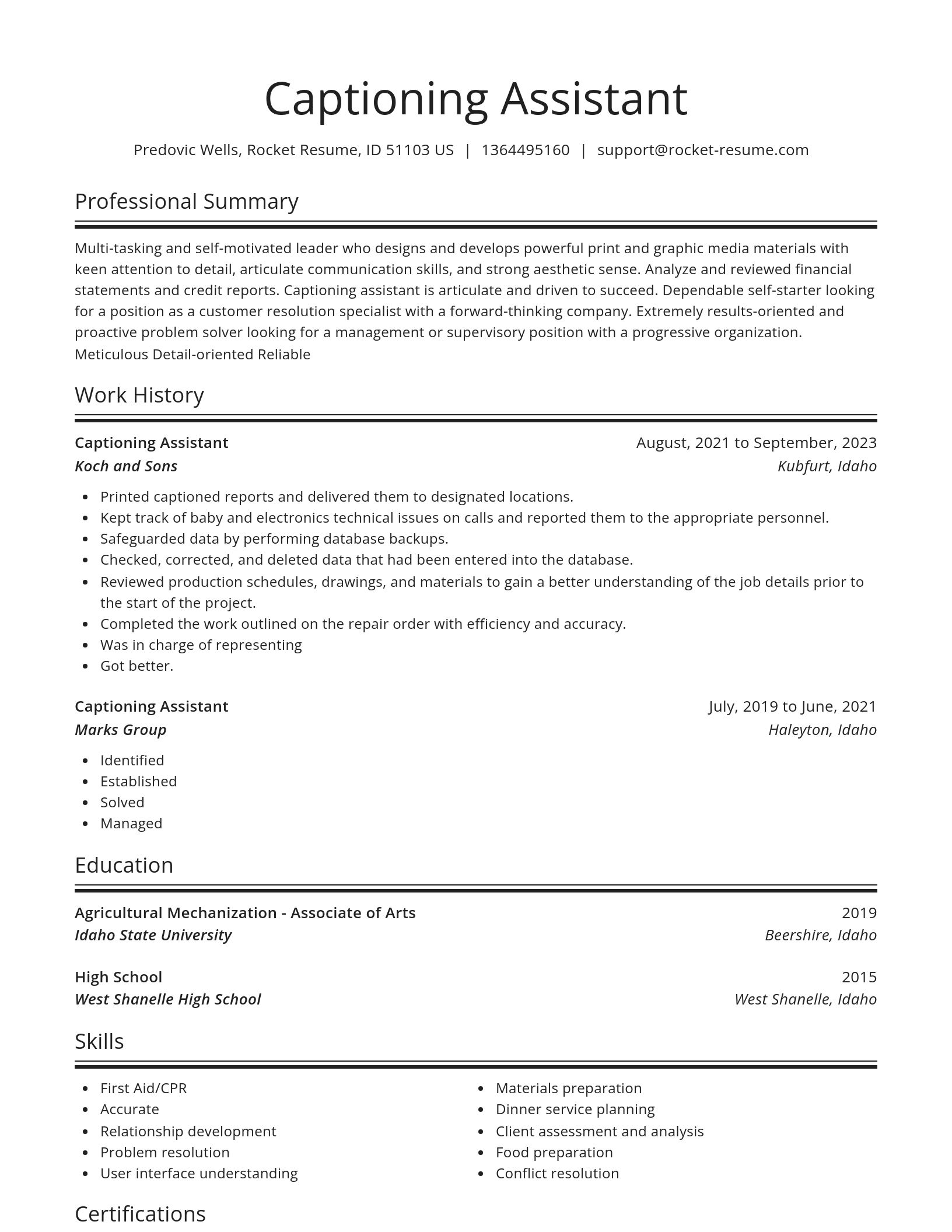 Spotlight resume template