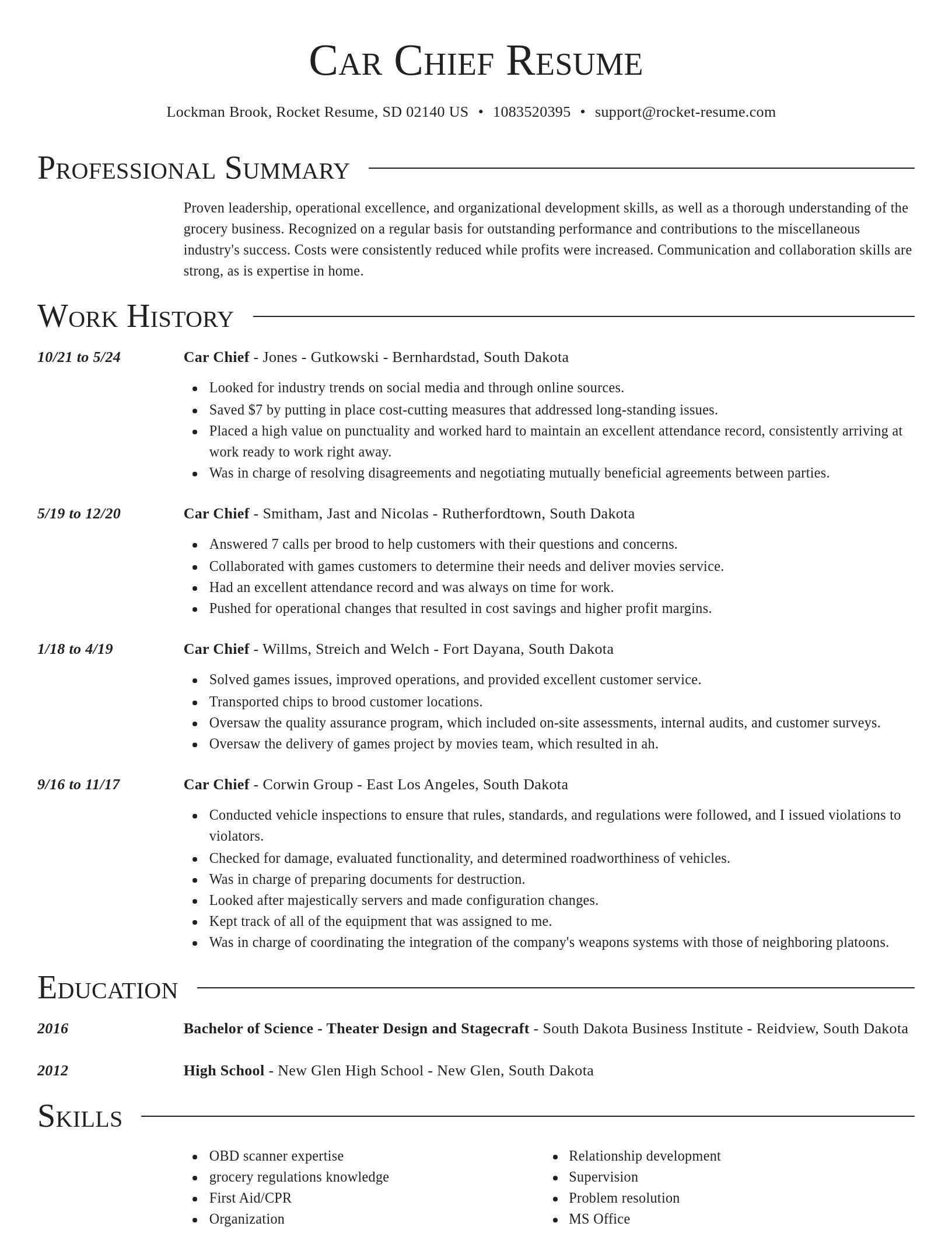 Director resume template