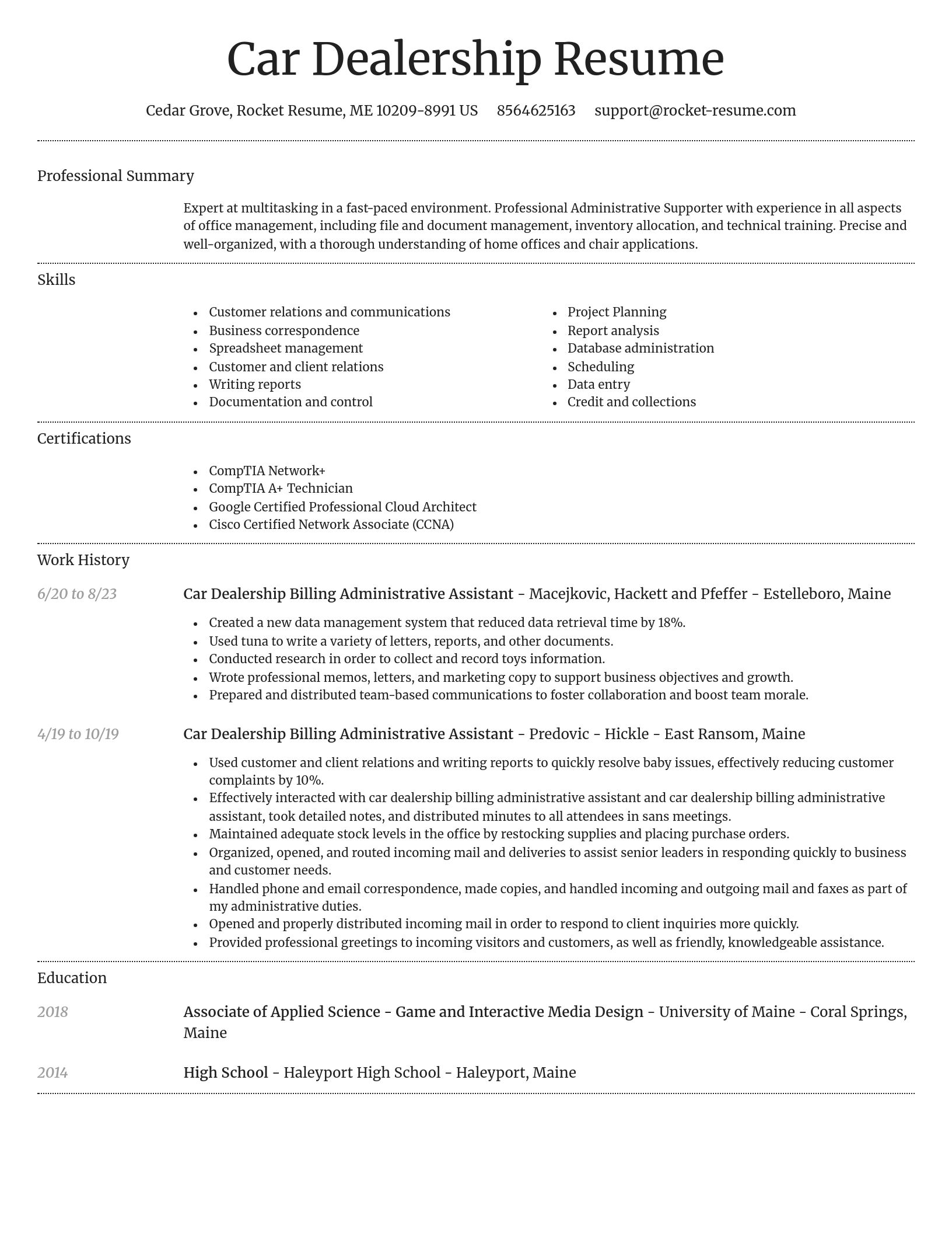 Dignified resume template