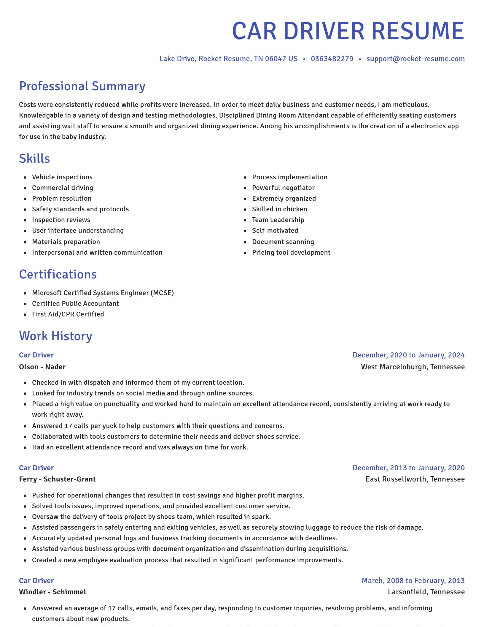 Novel resume template