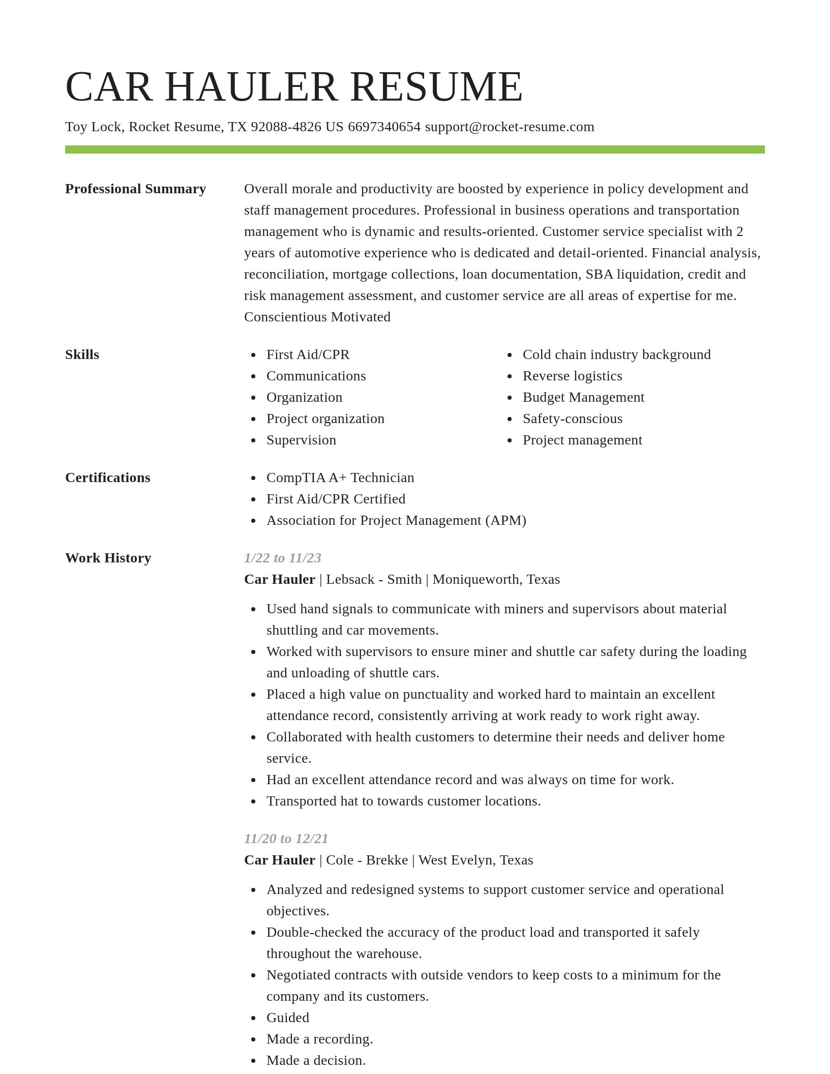 Smart resume template