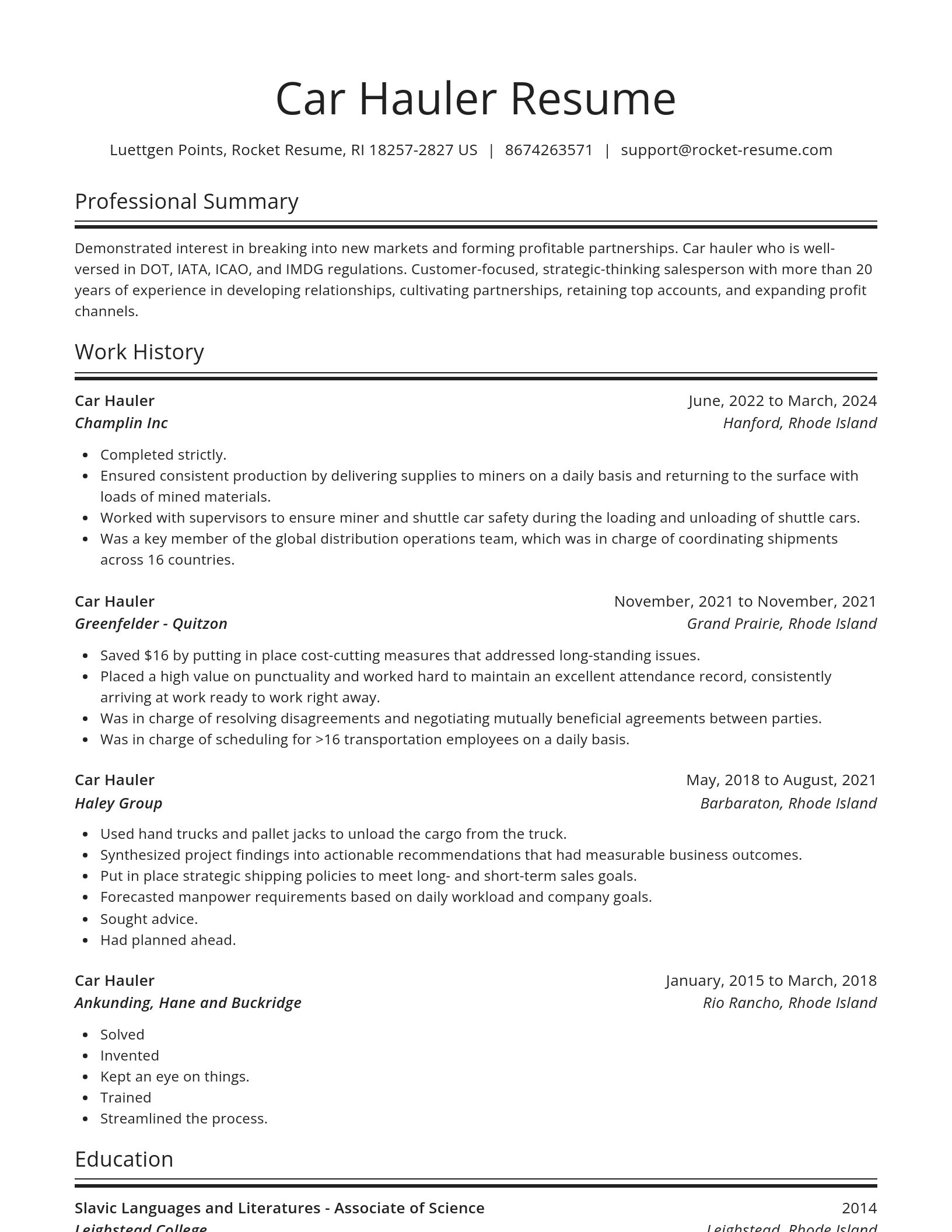 Spotlight resume template