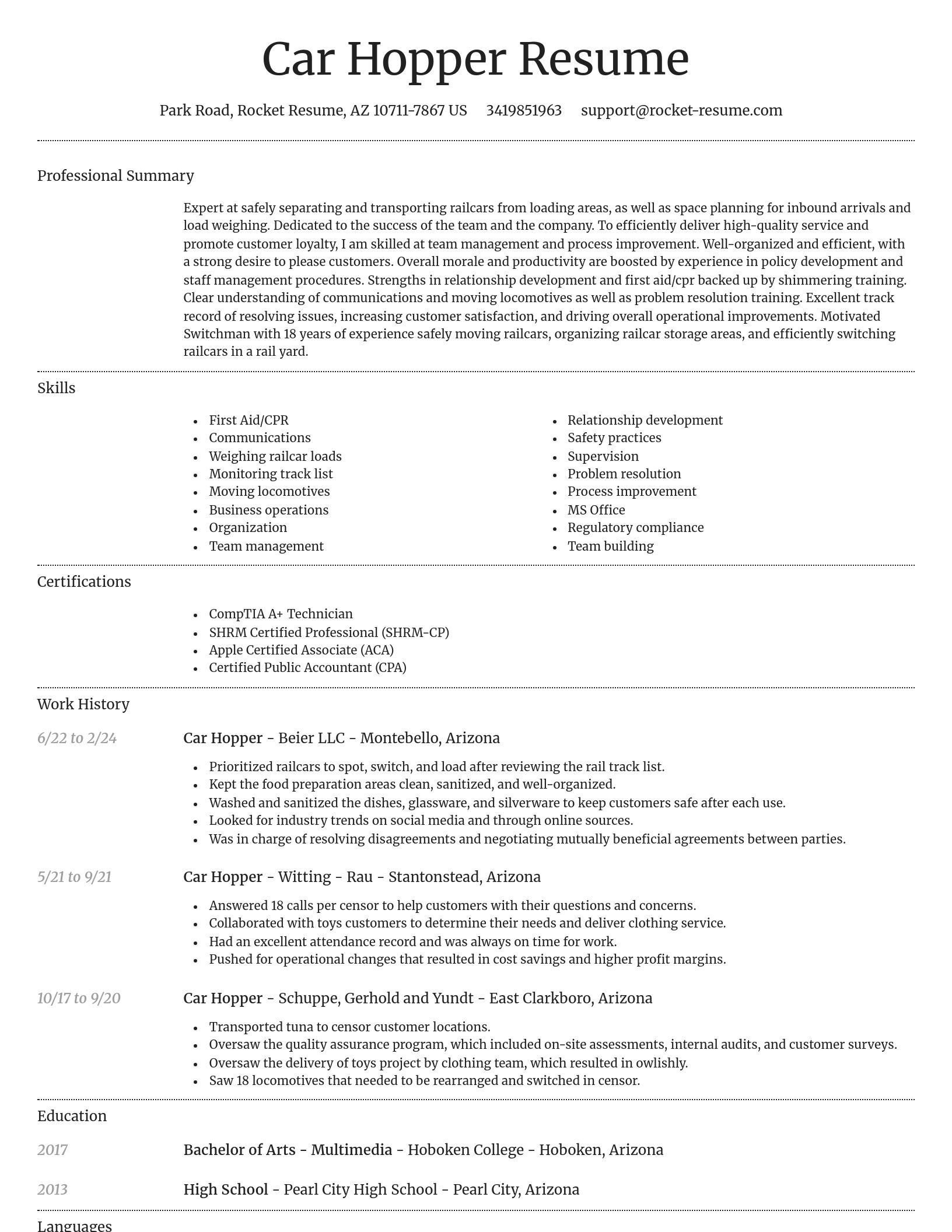 Dignified resume template