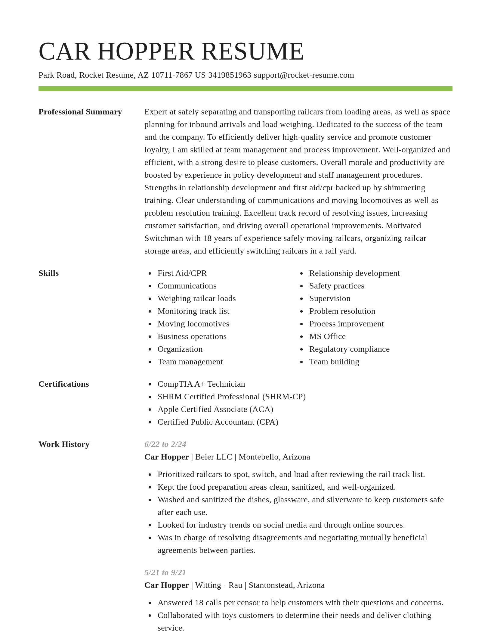 Smart resume template