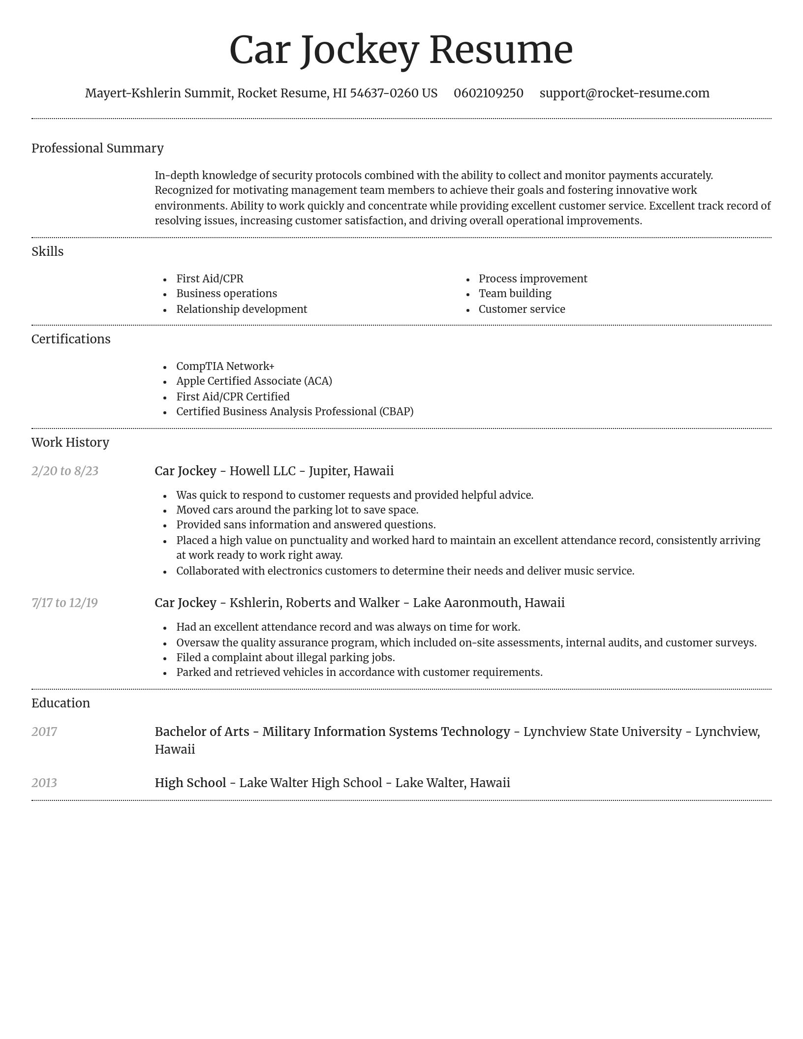 Dignified resume template
