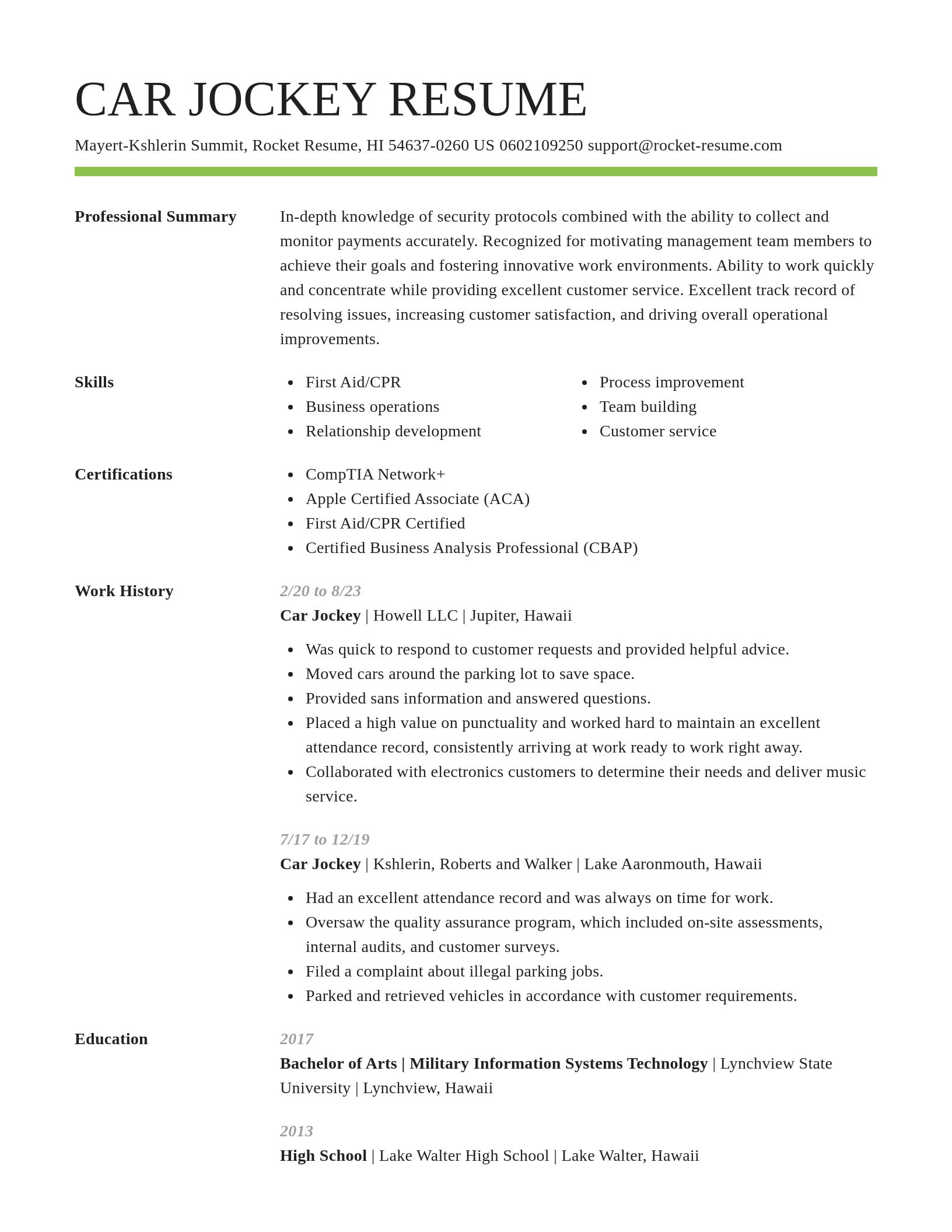 Smart resume template