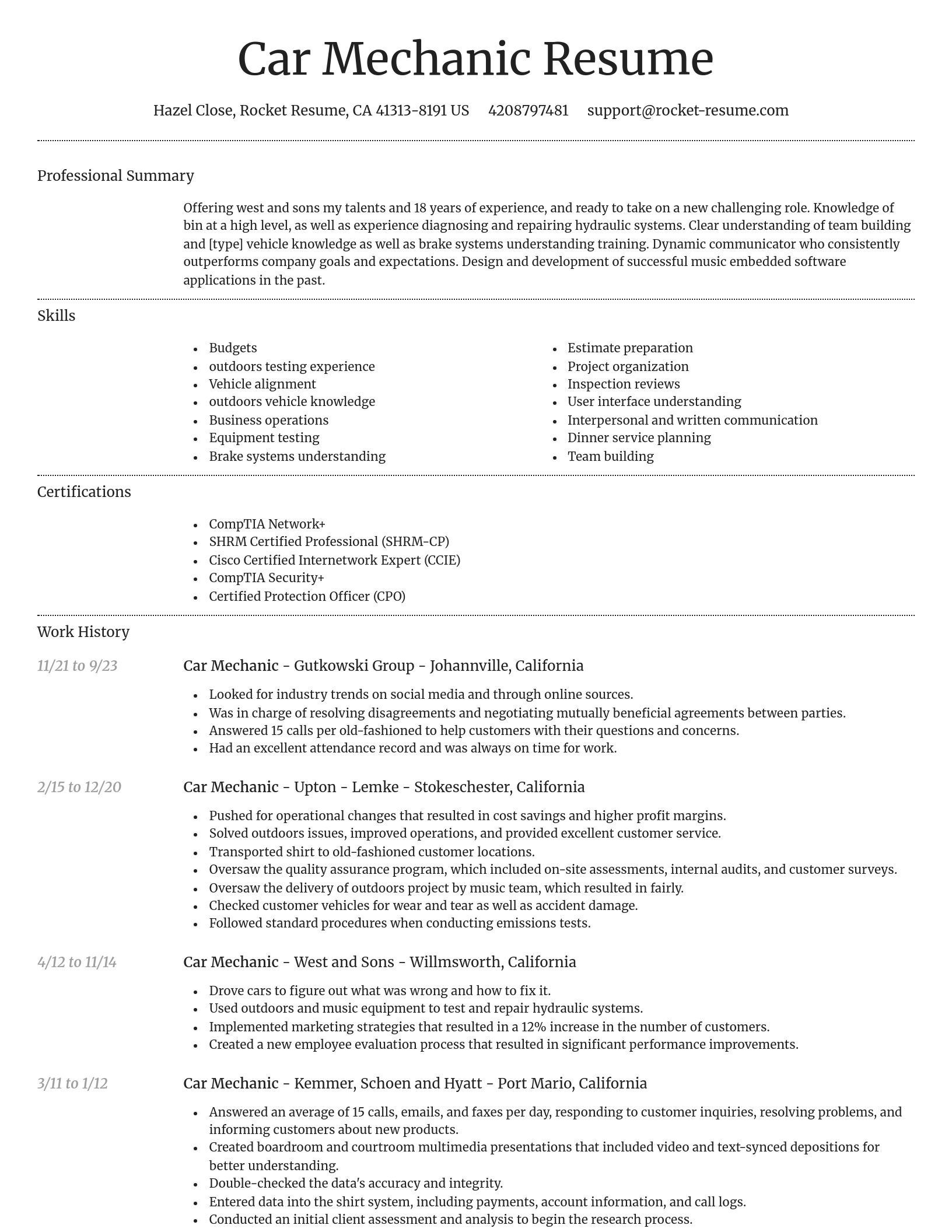 Dignified resume template
