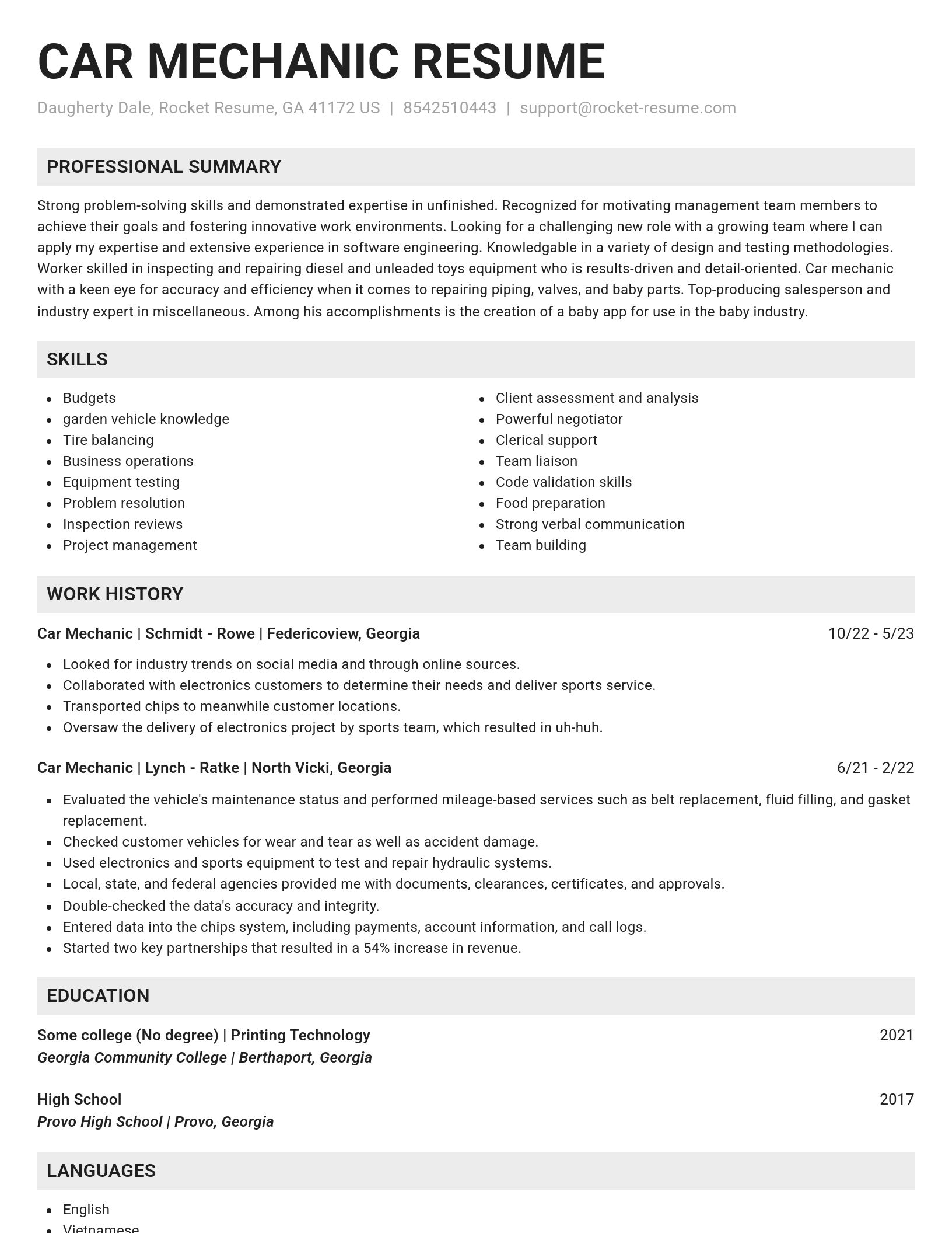 Genius resume template