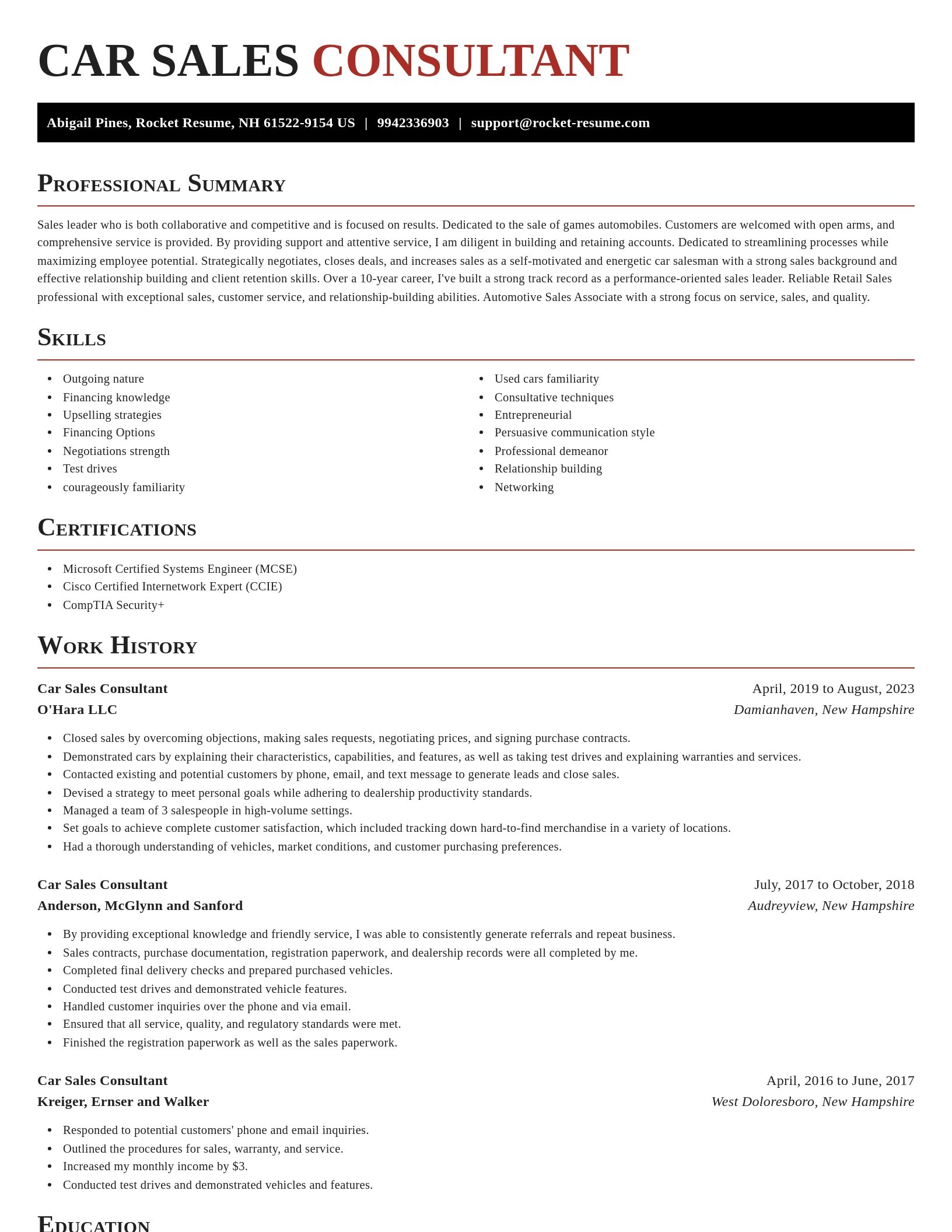 Exquisite resume template