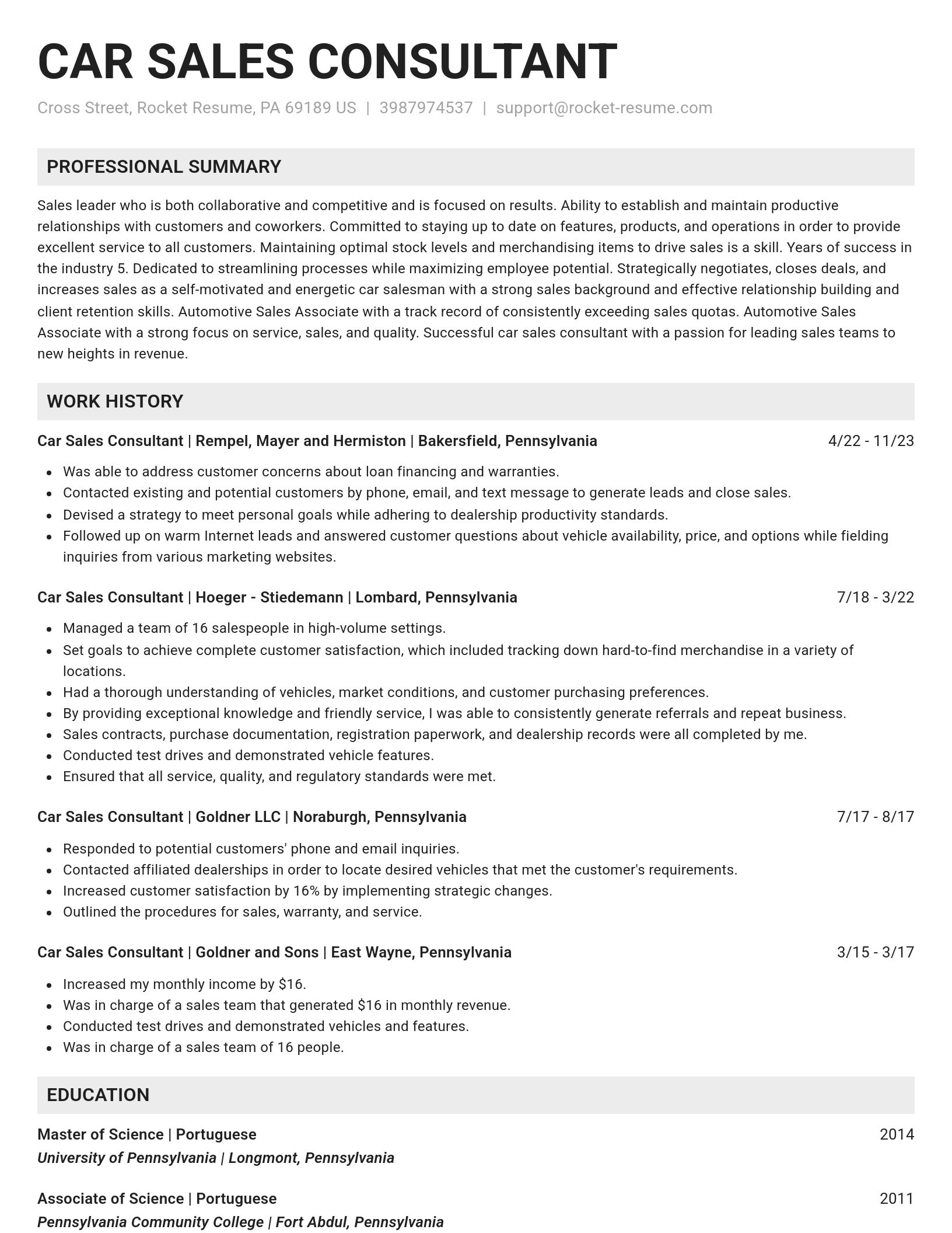 Genius resume template