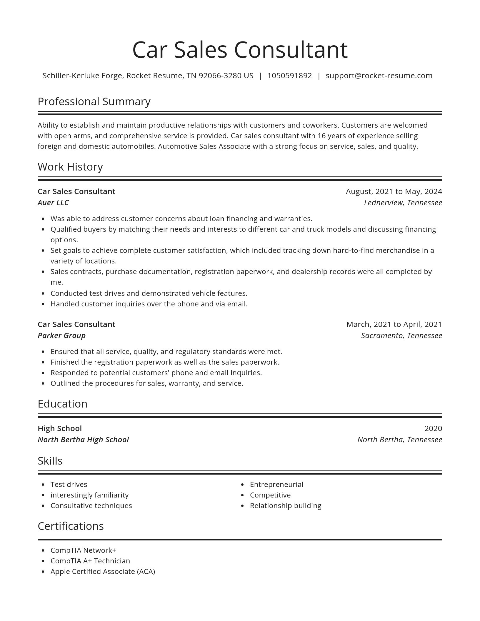 Spotlight resume template