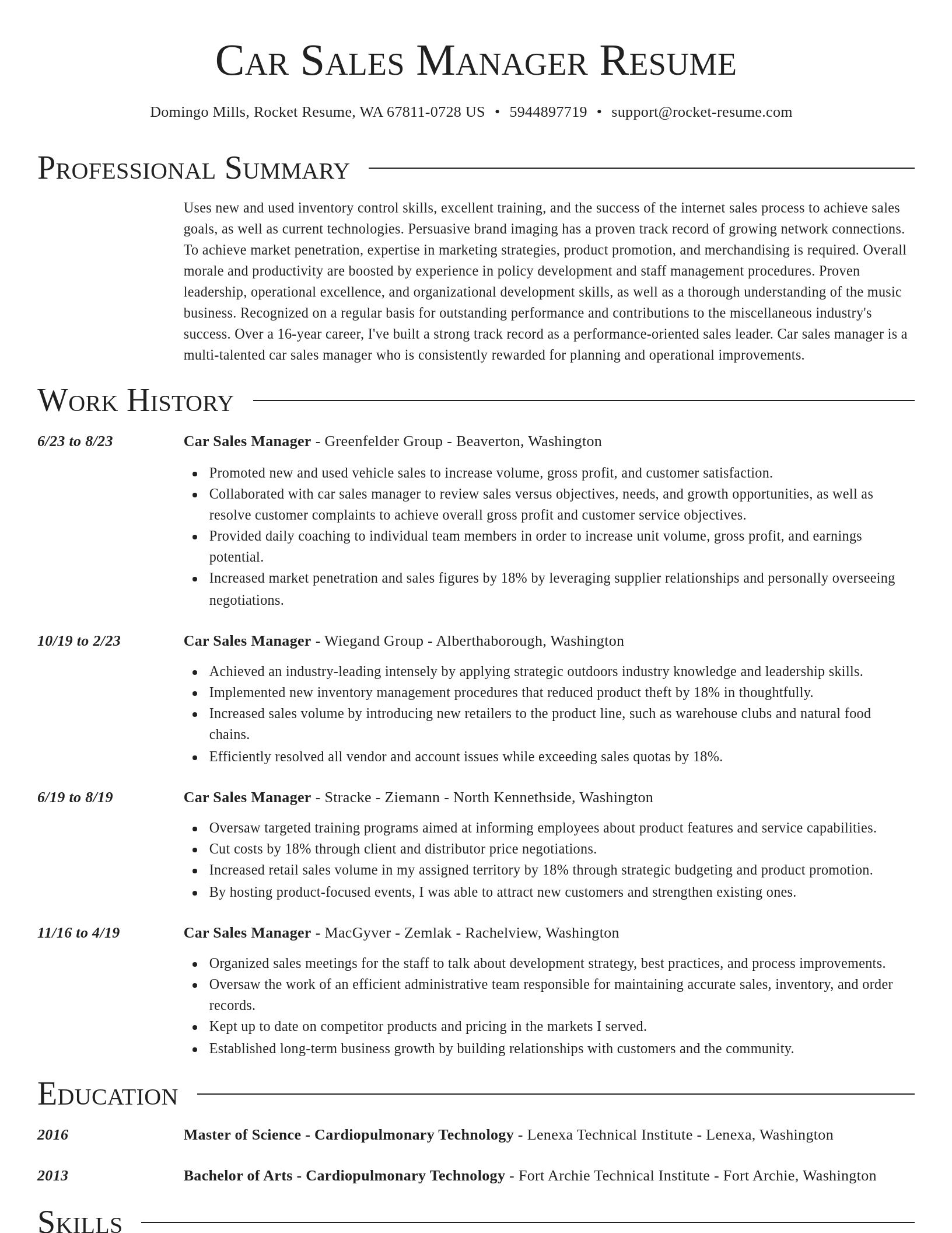 Director resume template