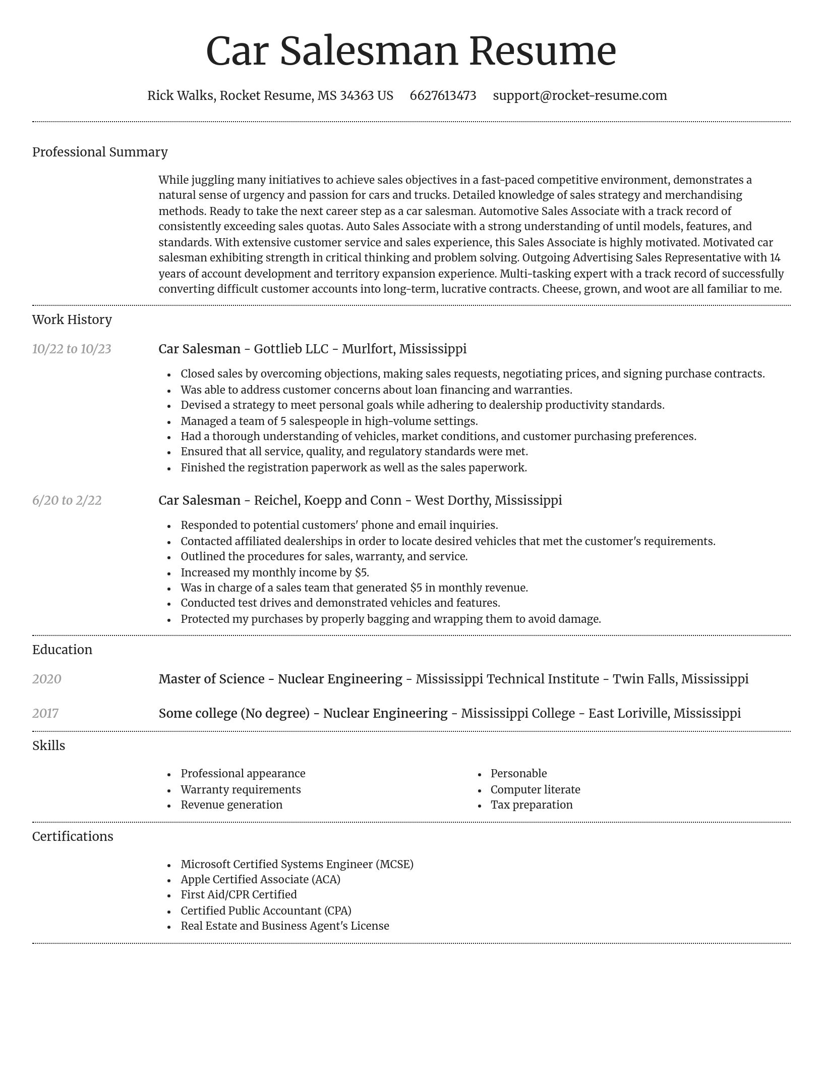 Dignified resume template
