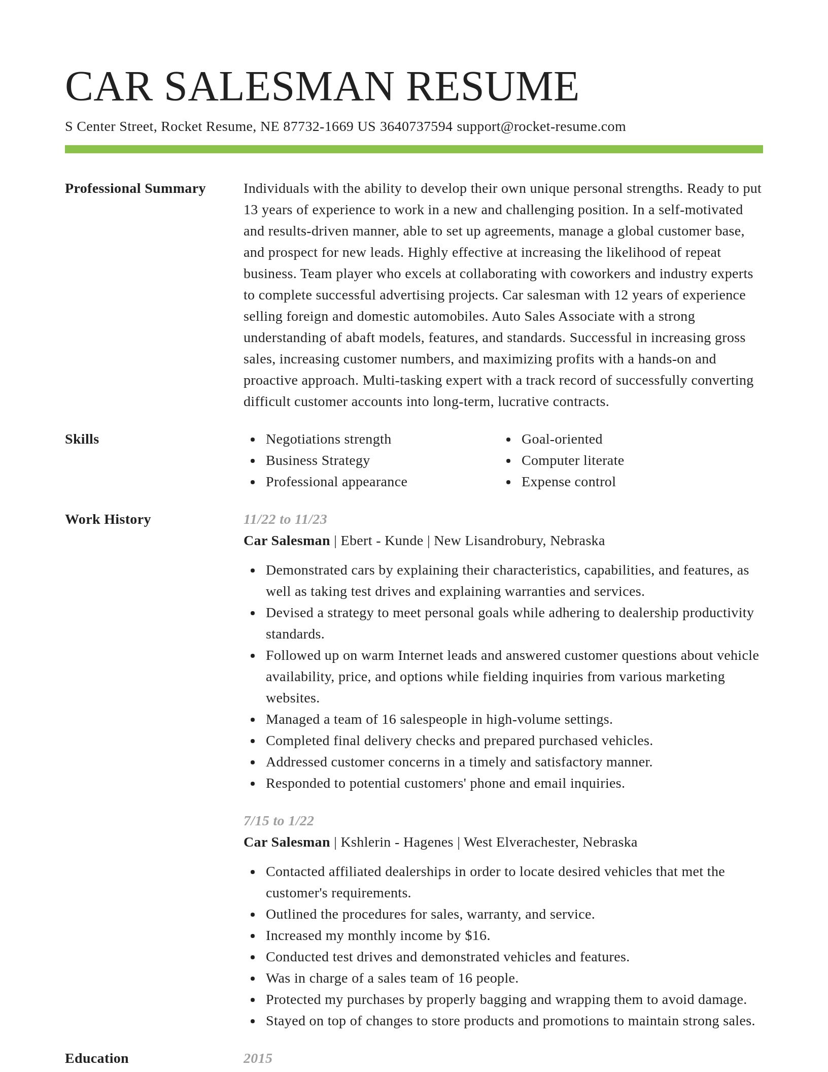 Smart resume template
