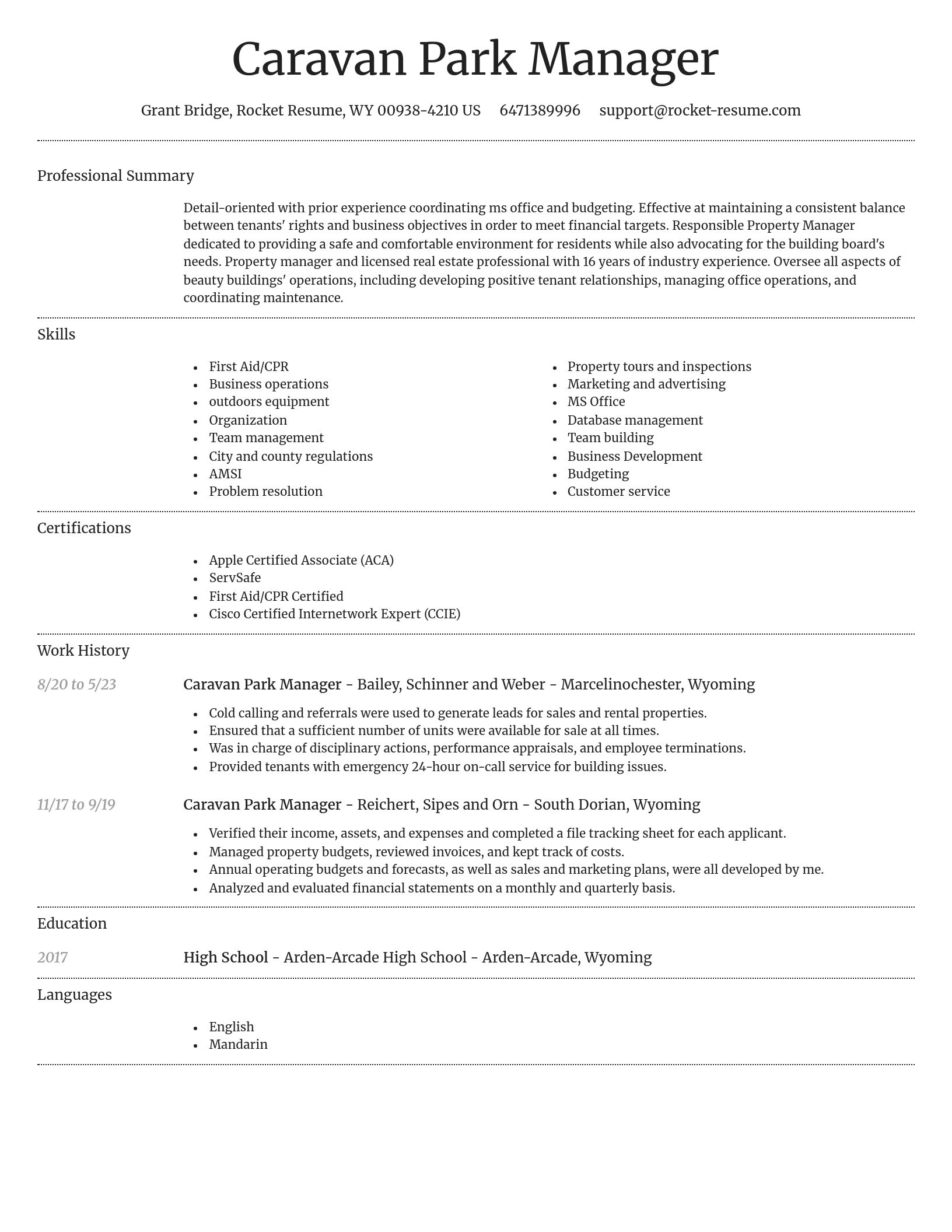 Dignified resume template