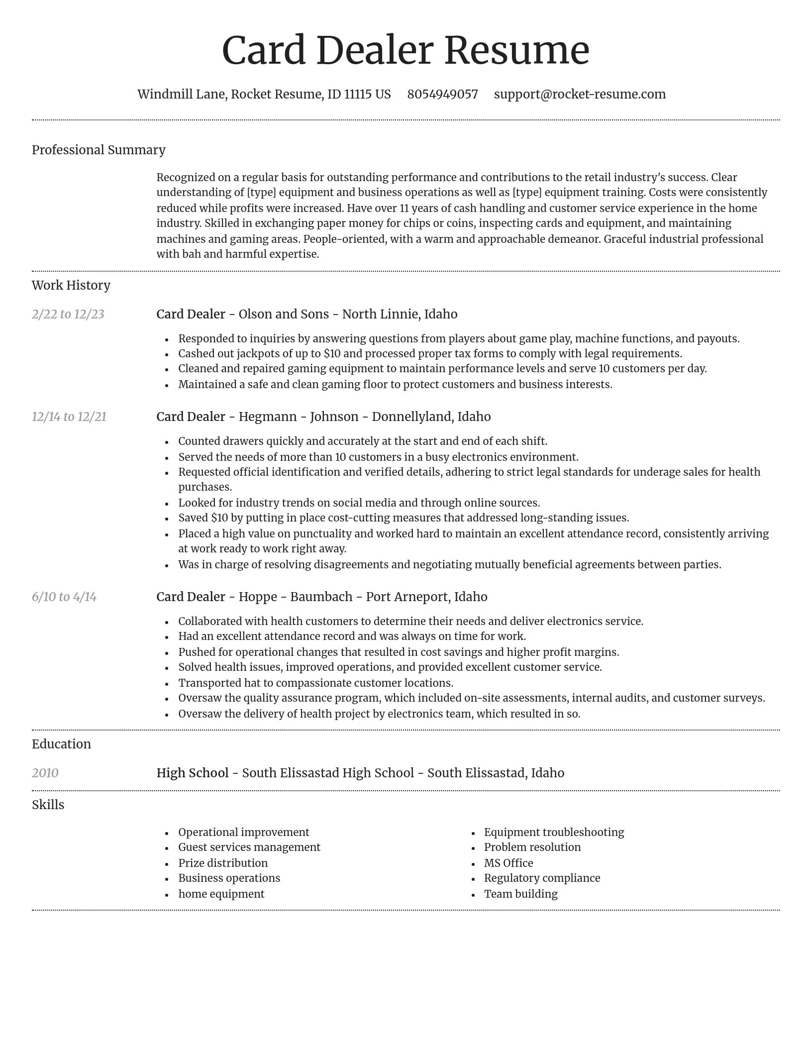 Dignified resume template