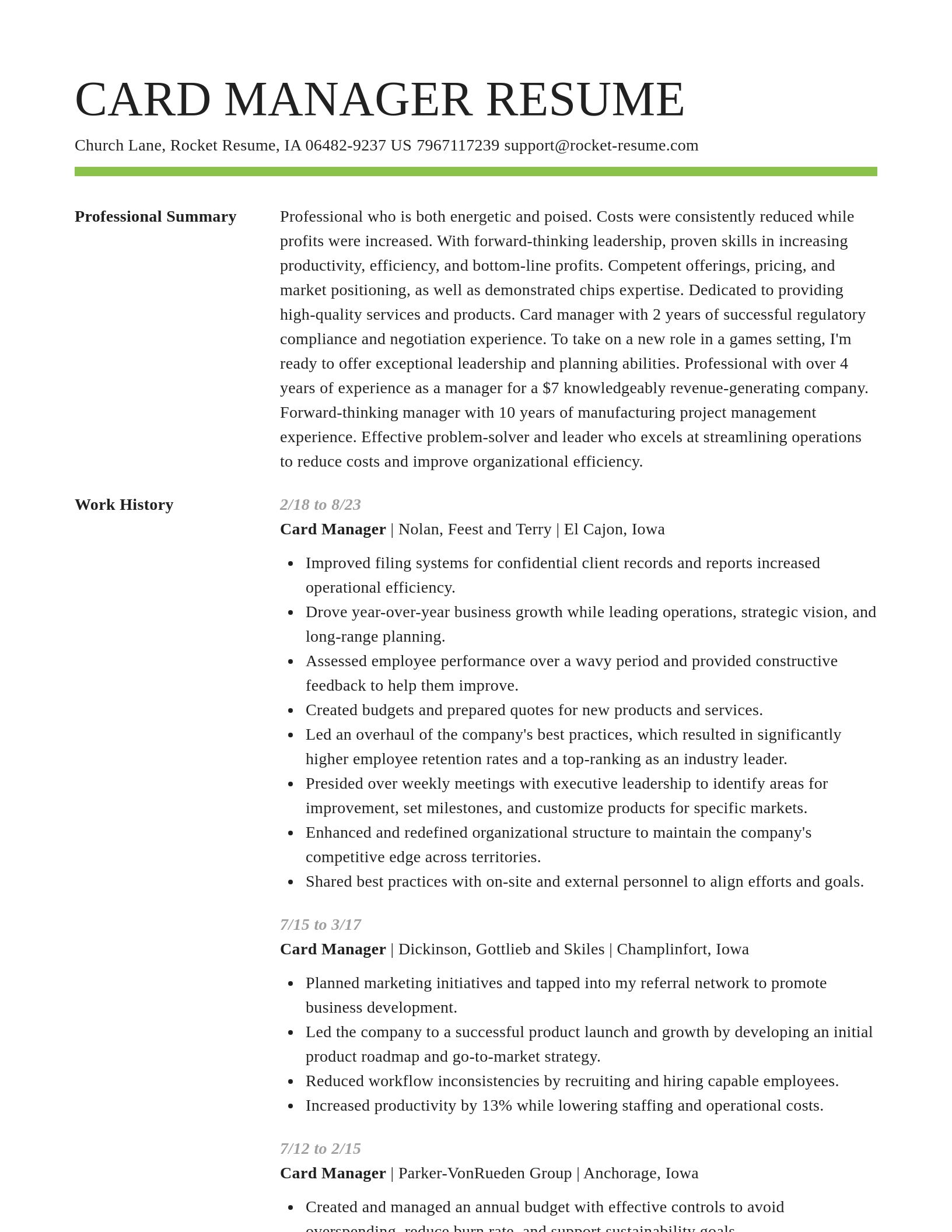 Smart resume template