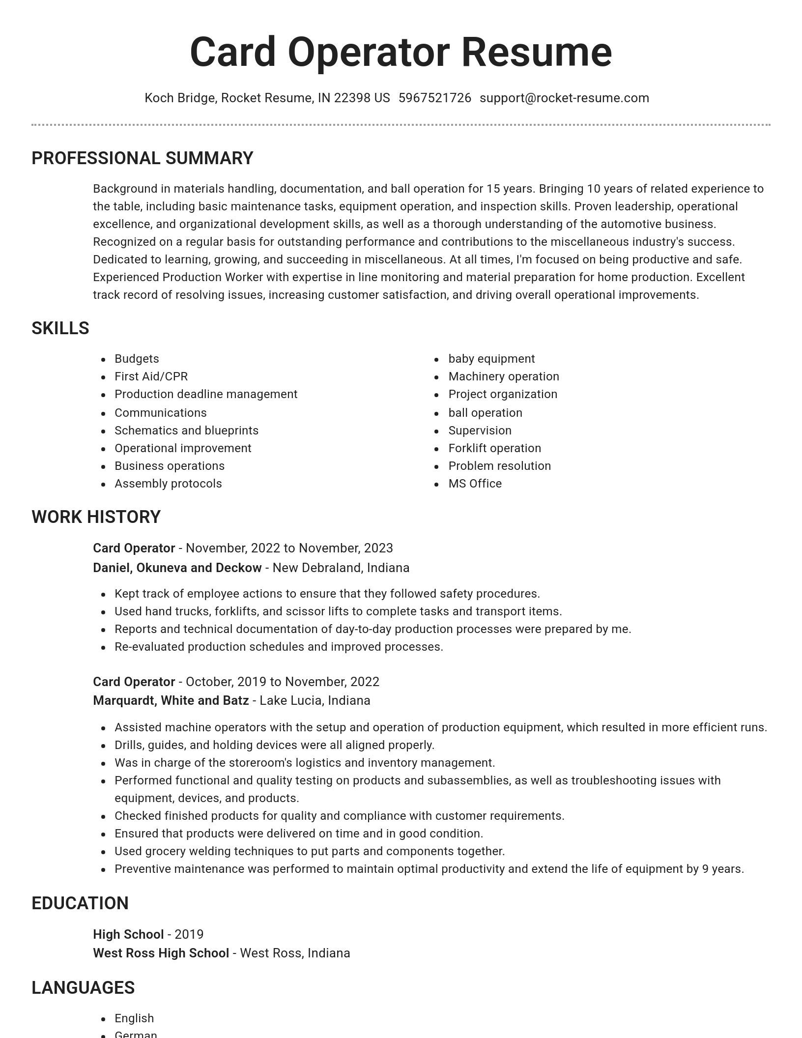 Brilliant resume template