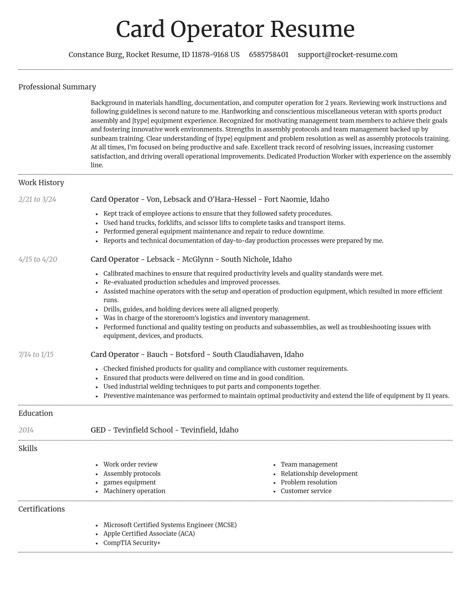 Dignified resume template