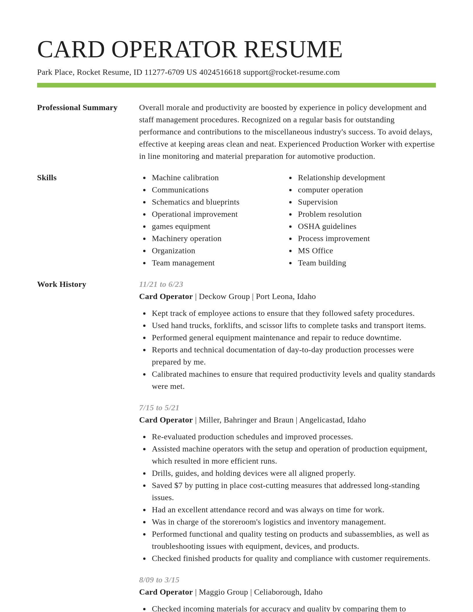 Smart resume template