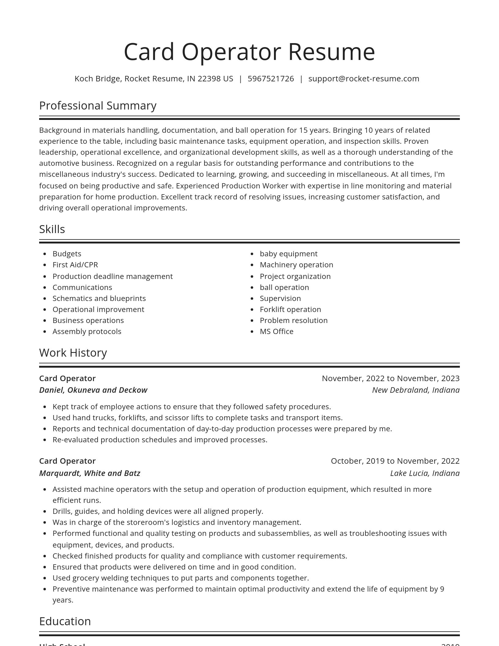 Spotlight resume template