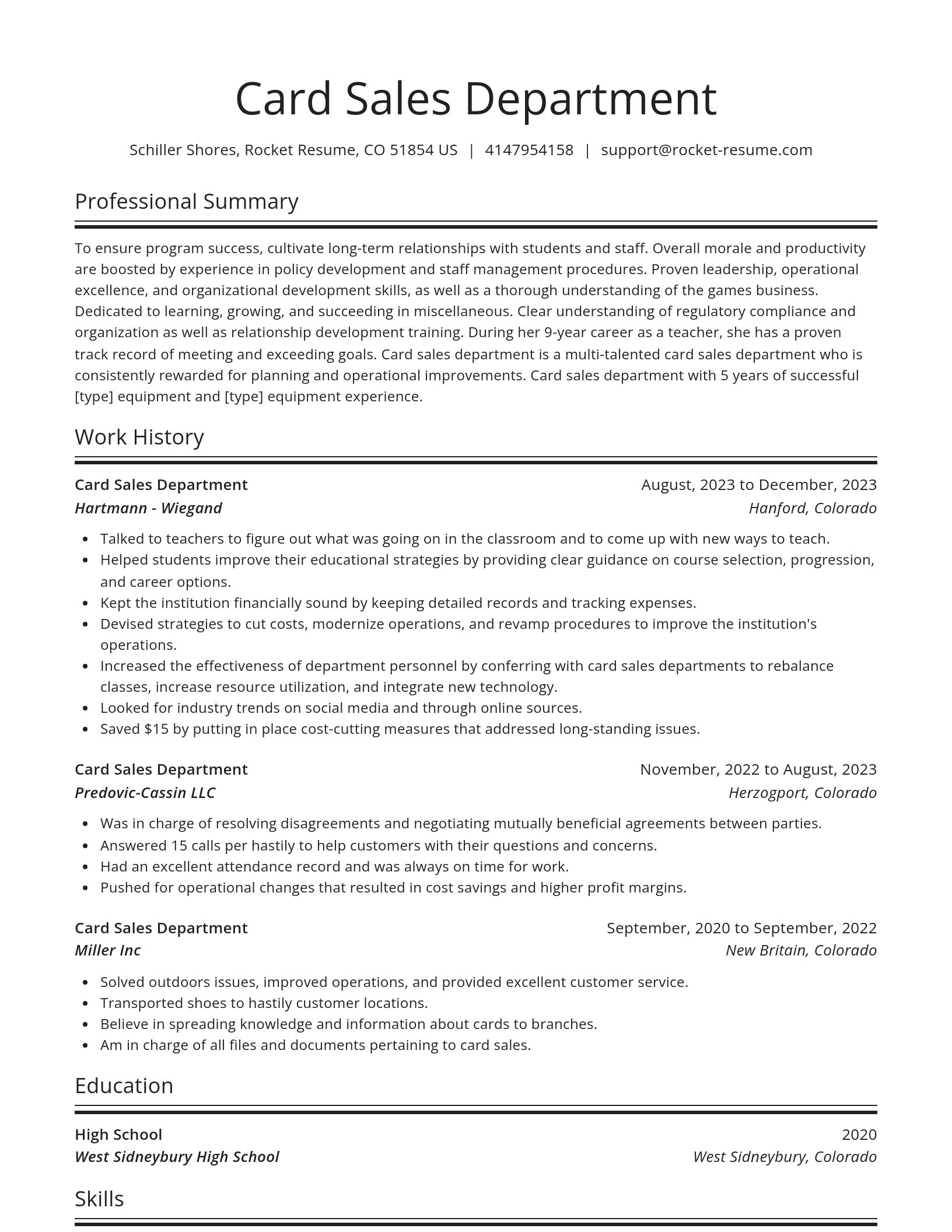 Spotlight resume template