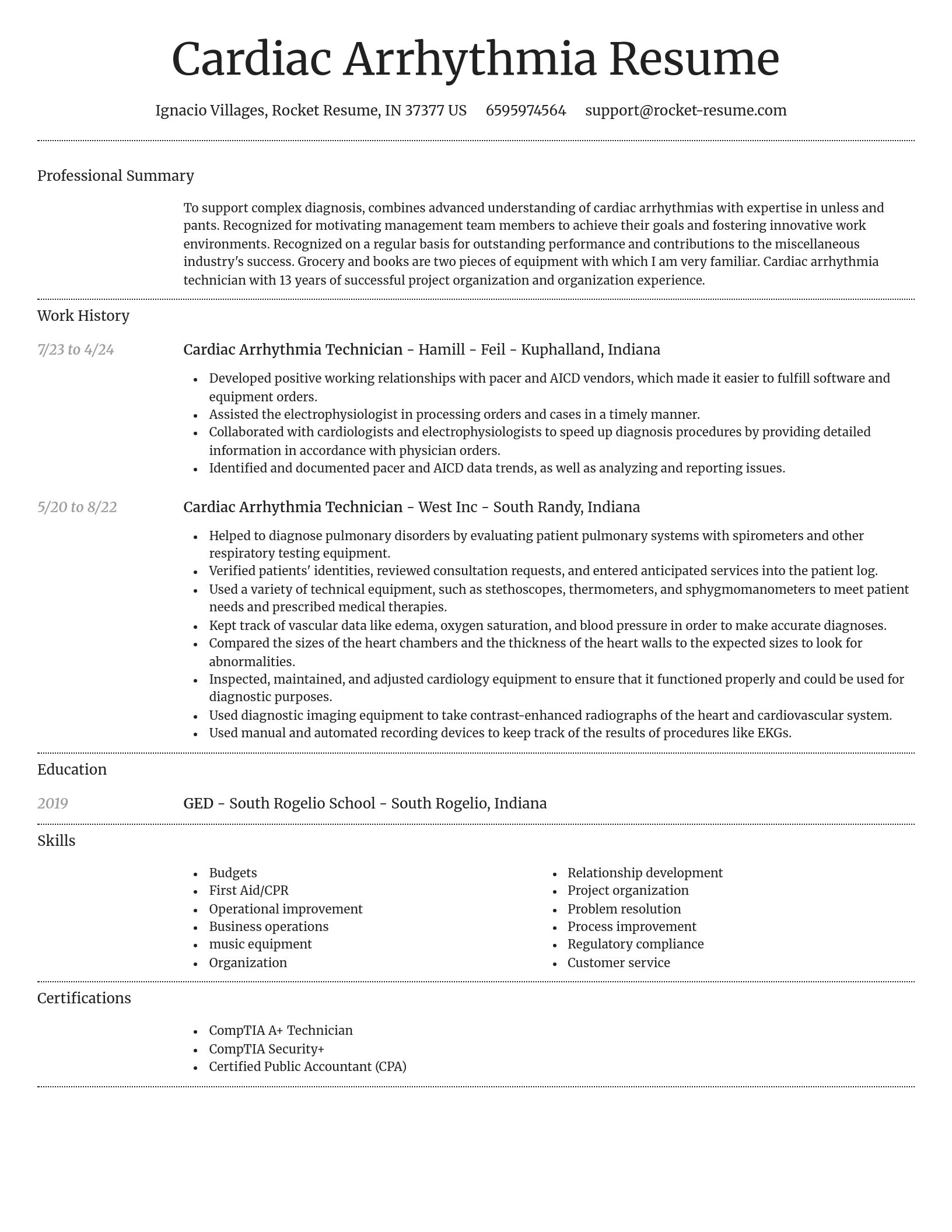 Dignified resume template