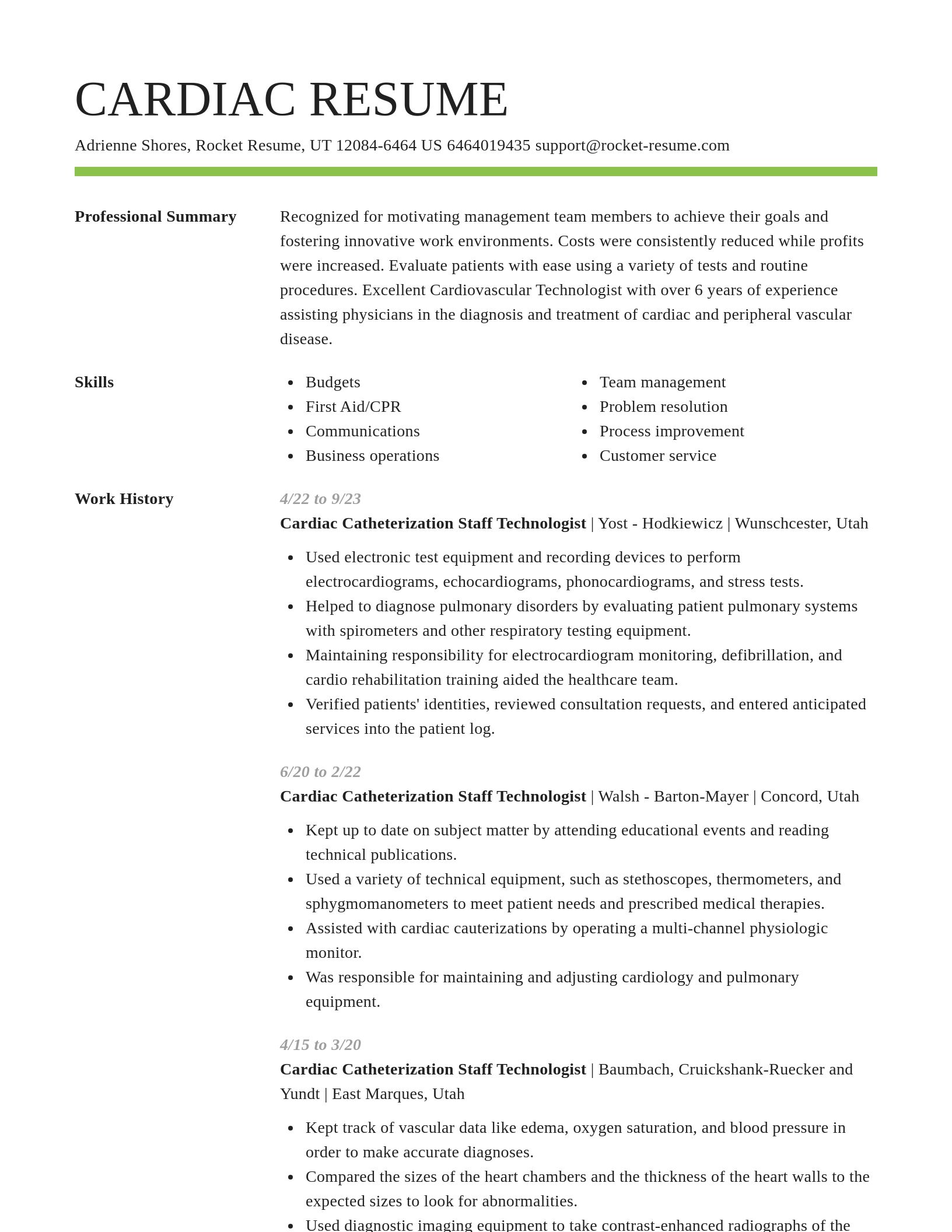 Smart resume template