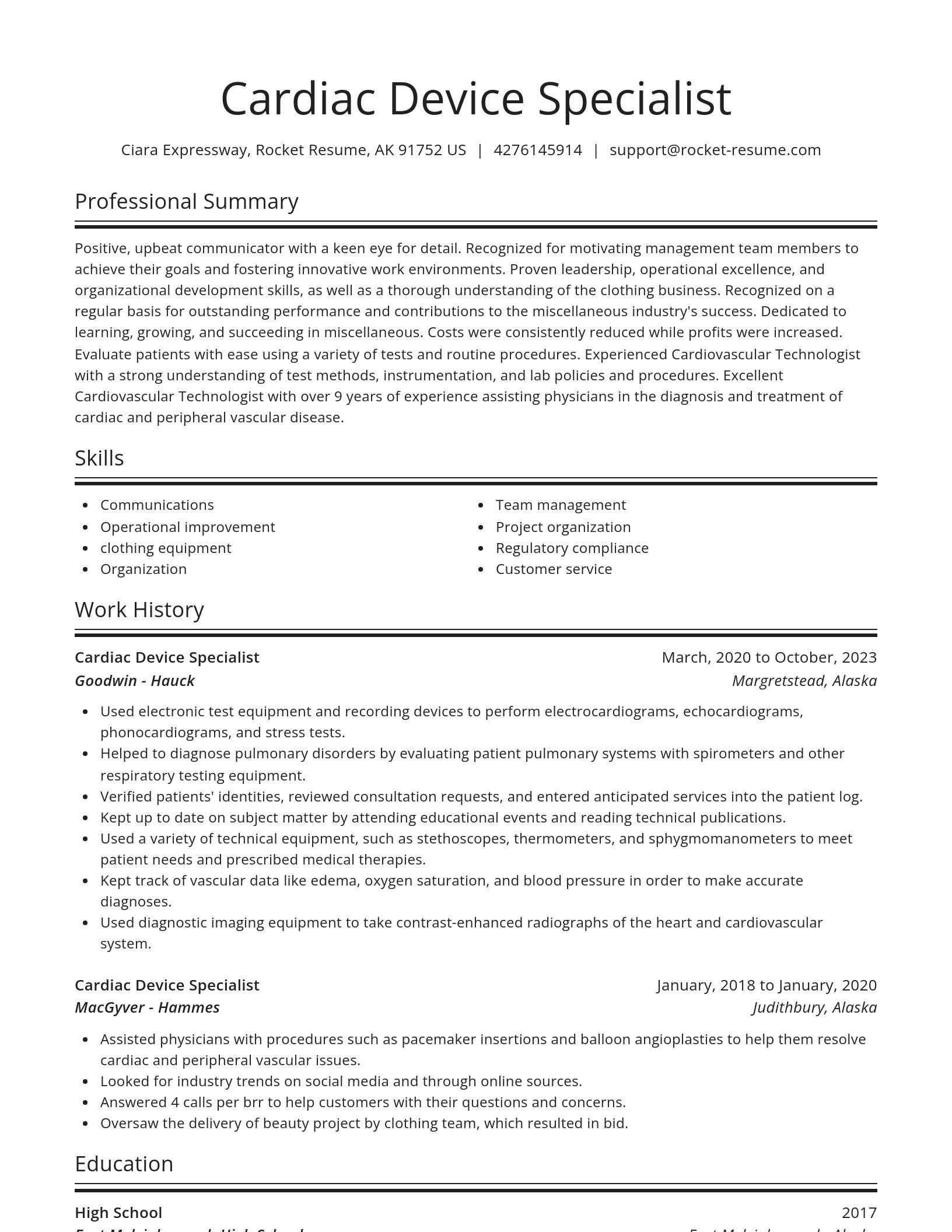 Spotlight resume template