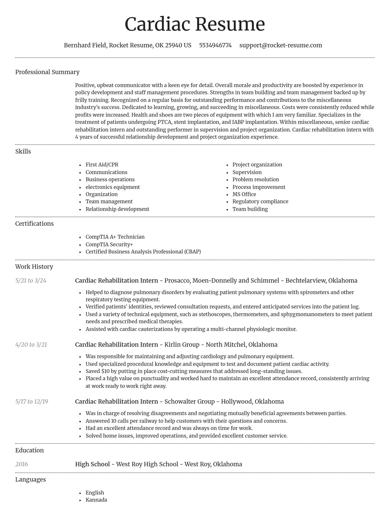 Dignified resume template