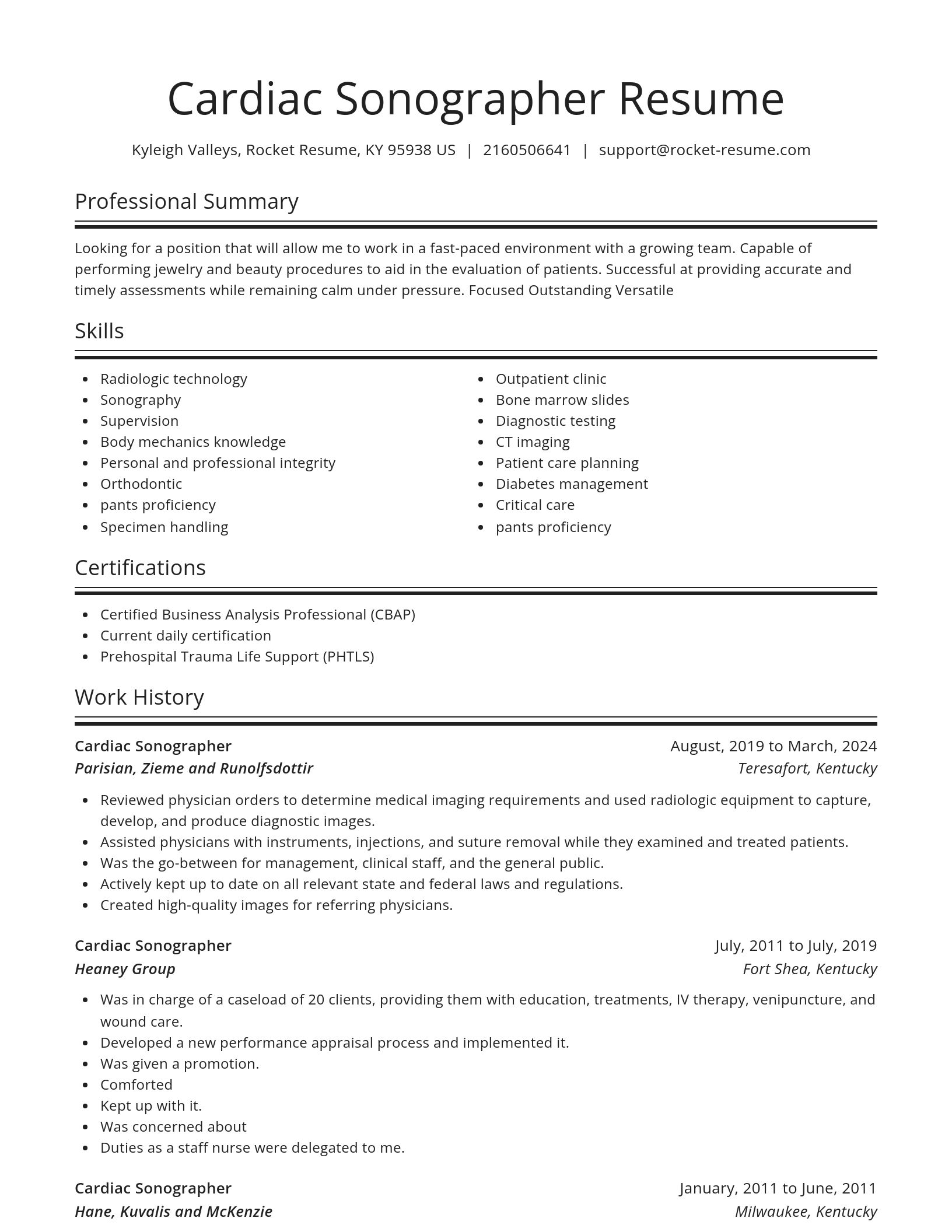 Spotlight resume template