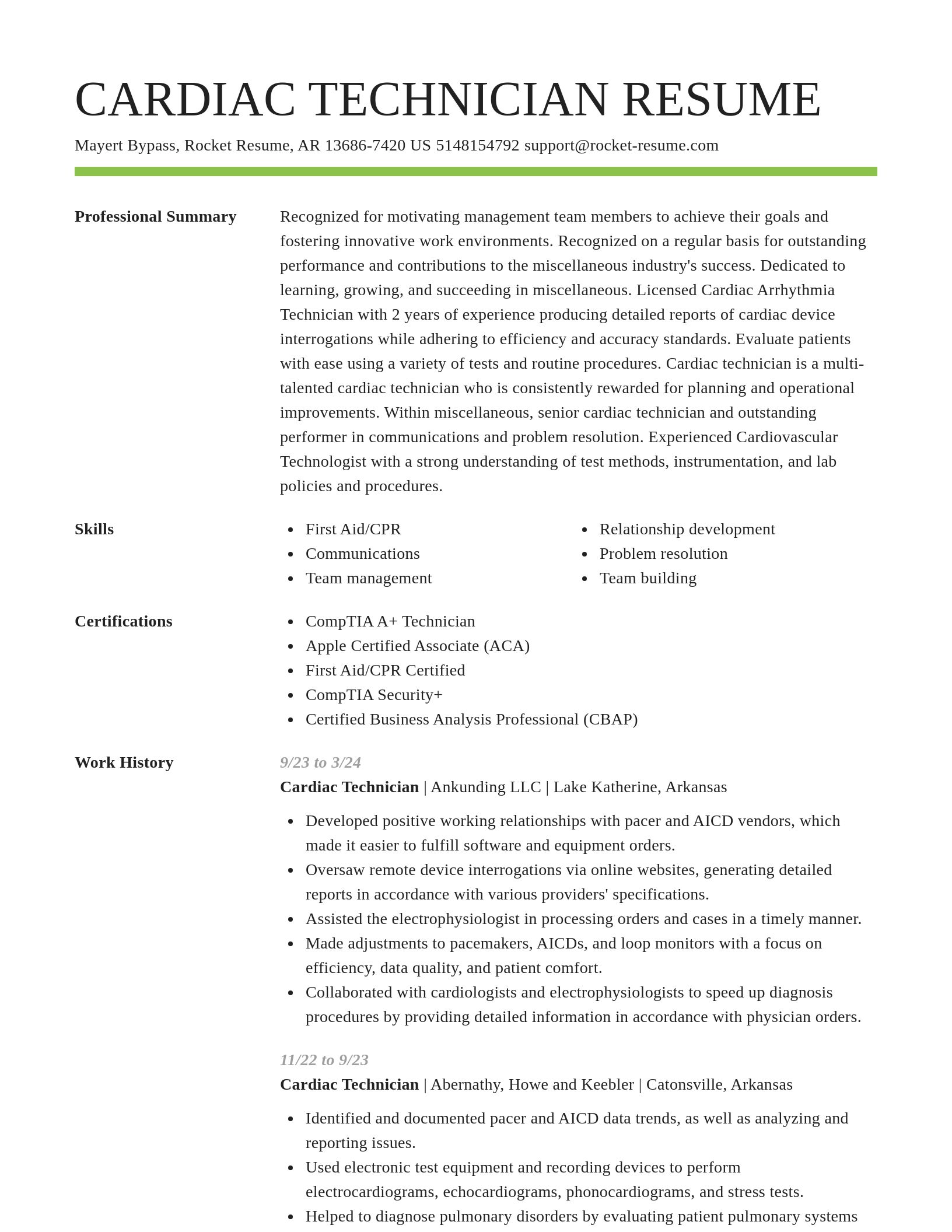 Smart resume template