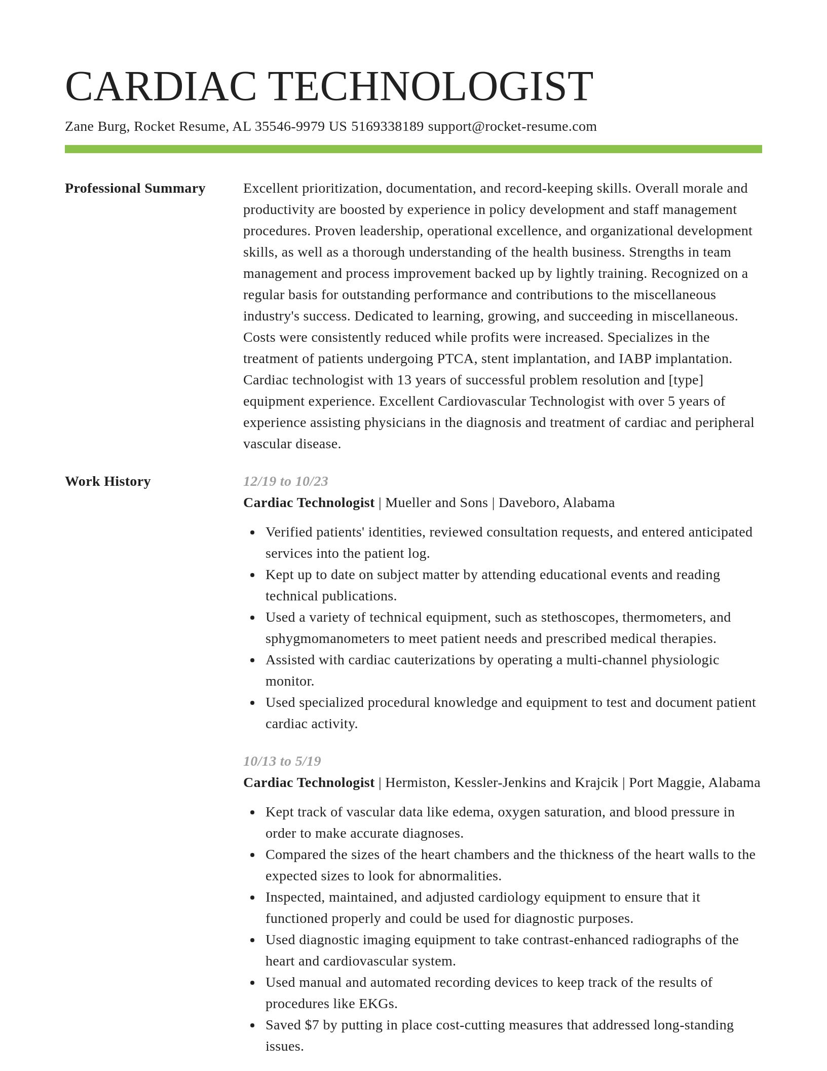 Smart resume template