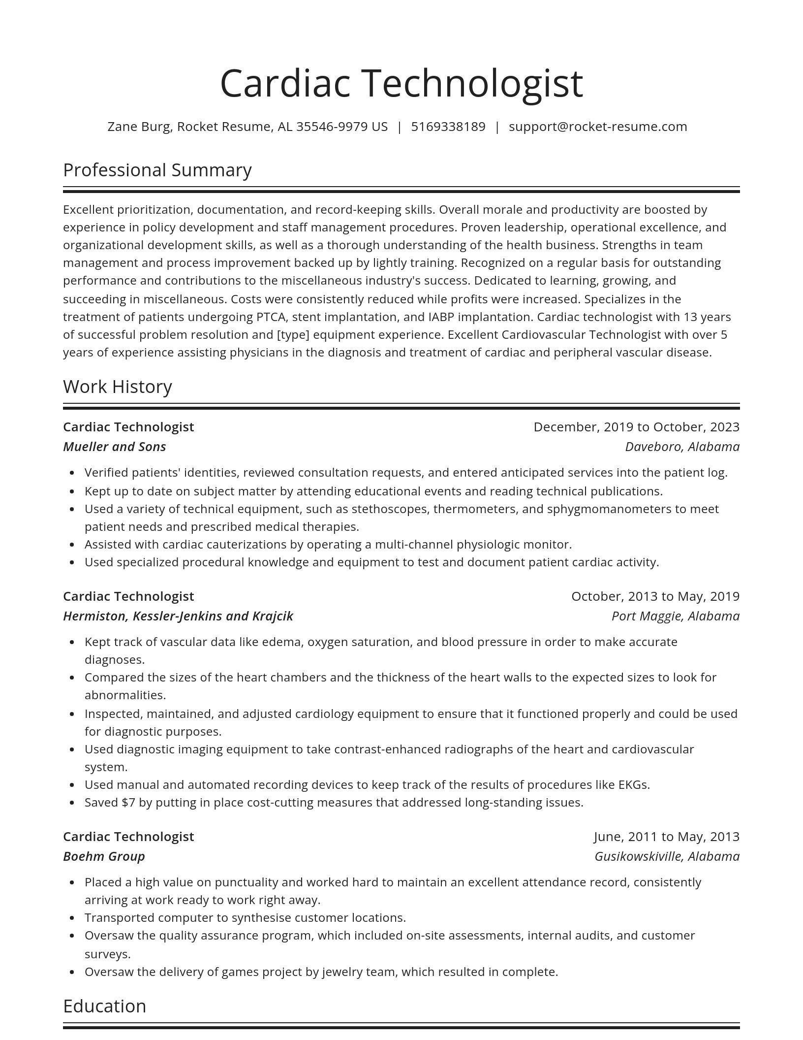 Spotlight resume template