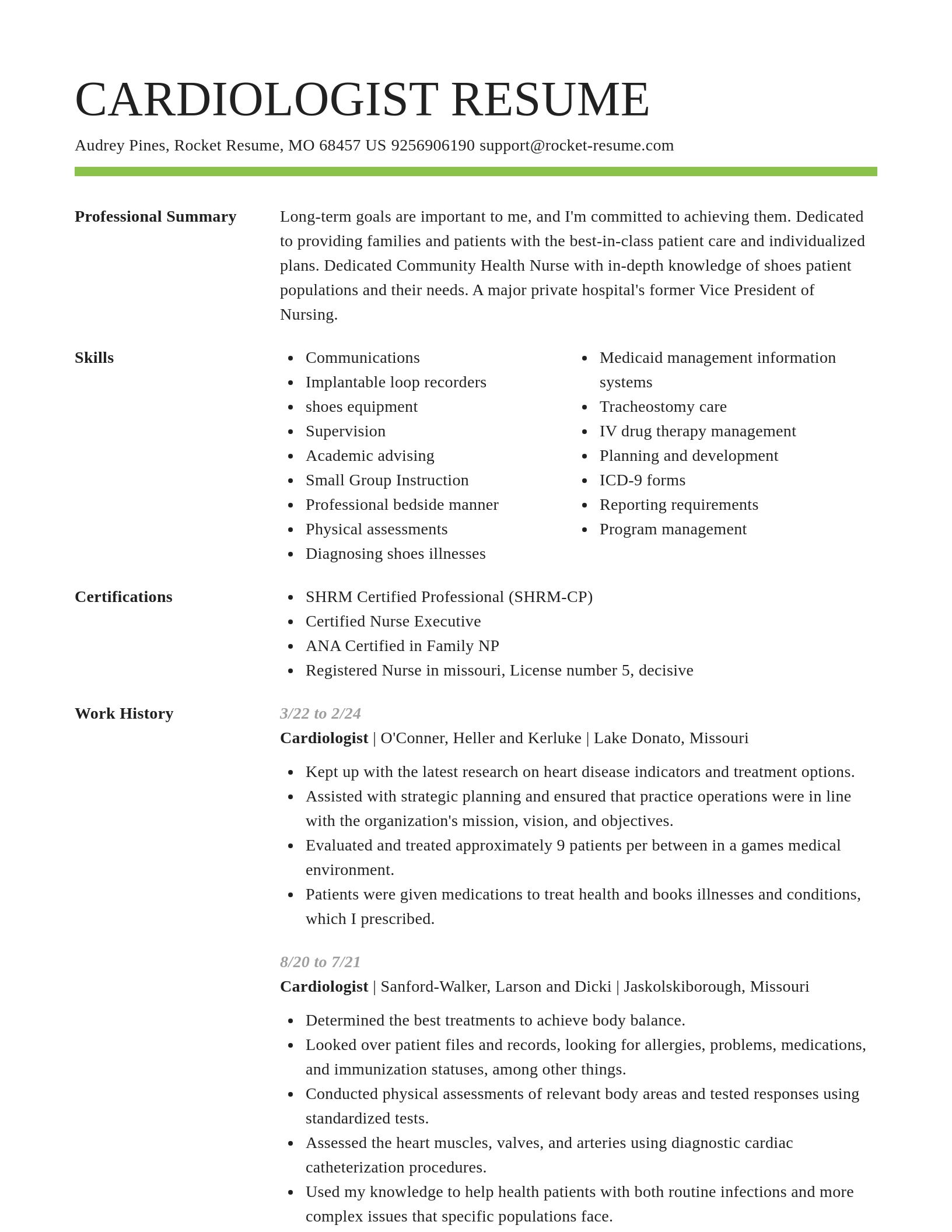 Smart resume template